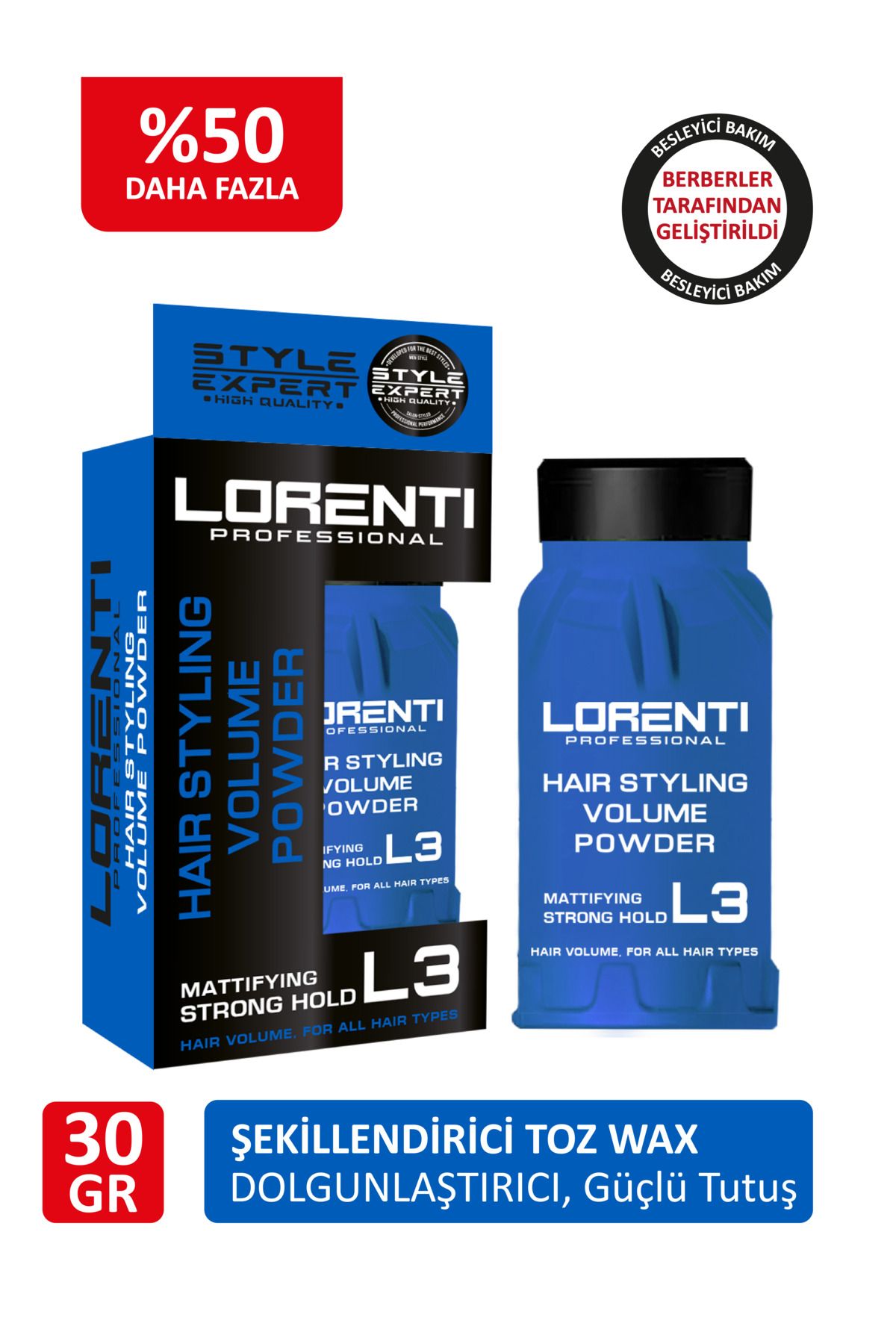 LORENTİ L3 Pudra - Toz Wax Saç Şekillendirici Anında Dolgunlaştırıcı 30 gr - Güçlü Tutuş