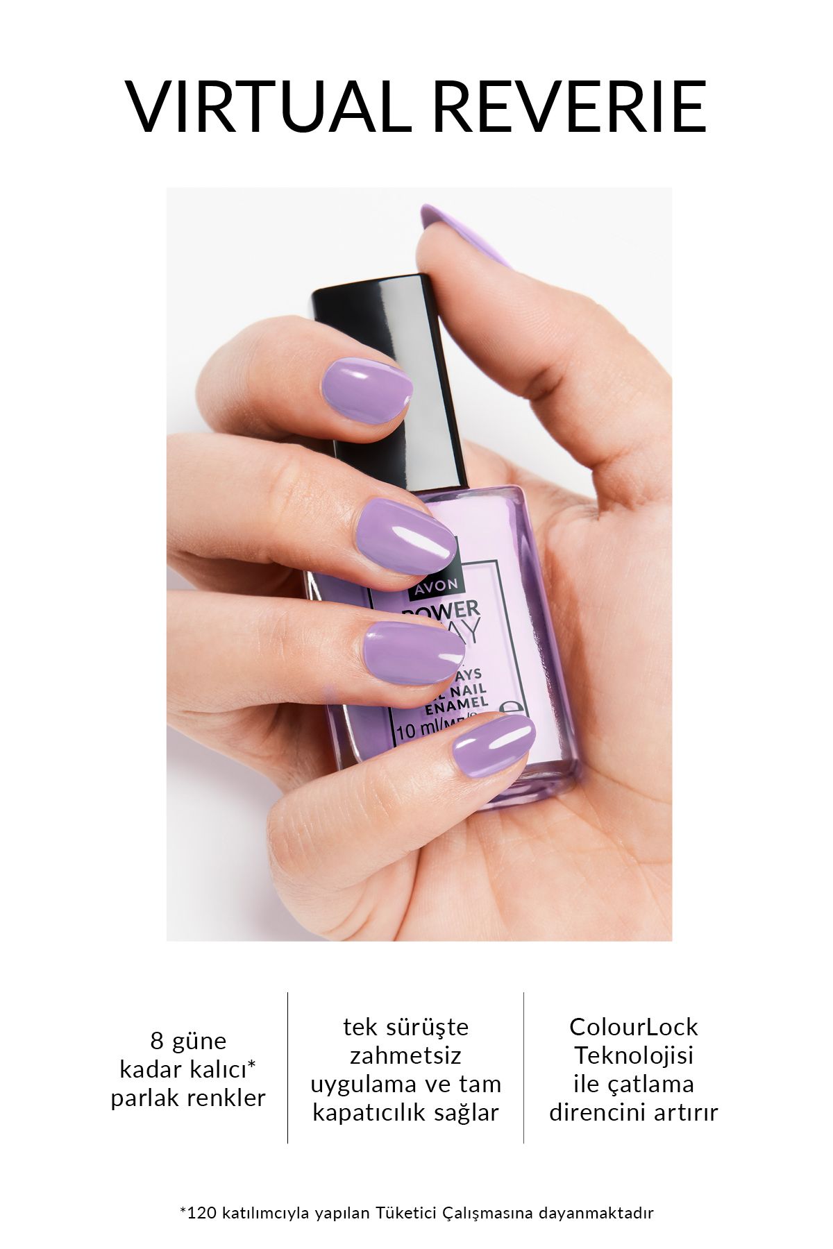 لاک ناخن ژل پاور استی 10 میلی لیتر - Virtual Reverie Avon