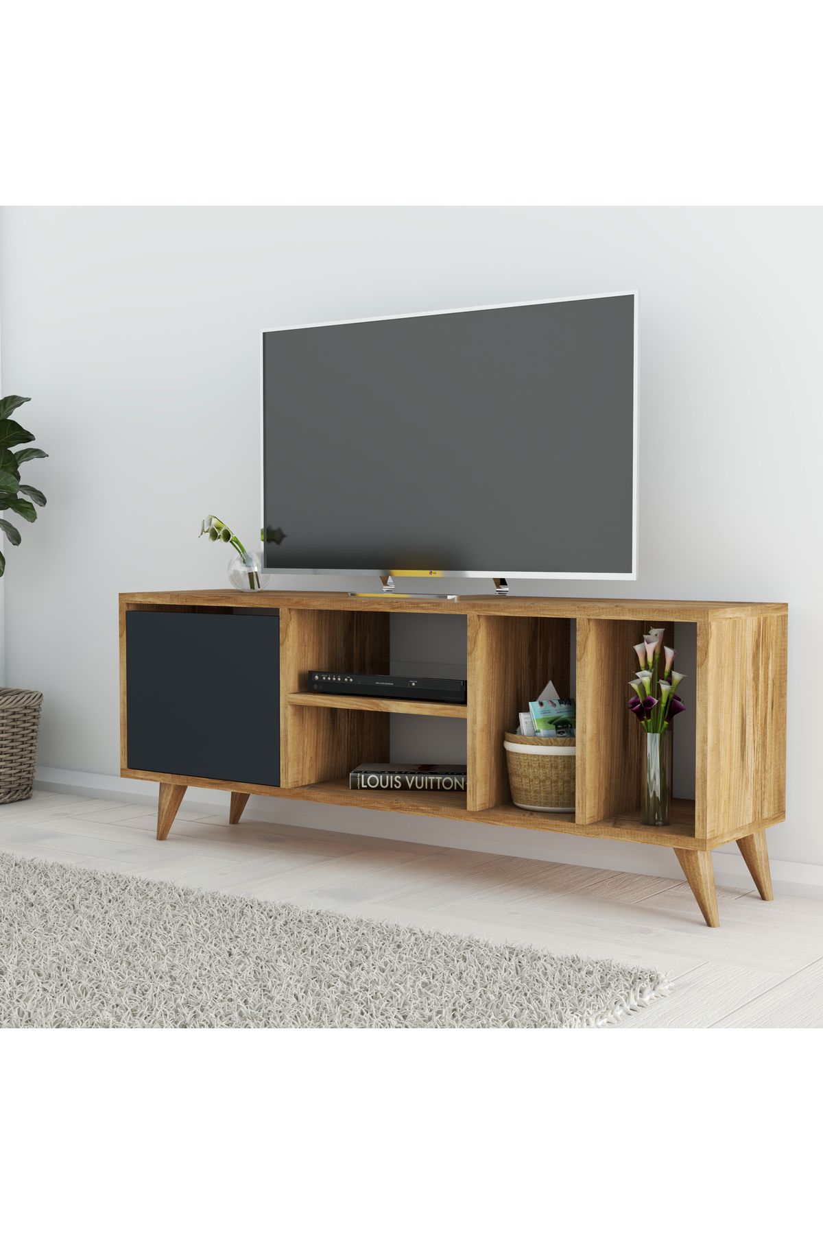 Home Art Design Miranda 160 cm Tv Sehpası - Atlantik Çam / Antrasit