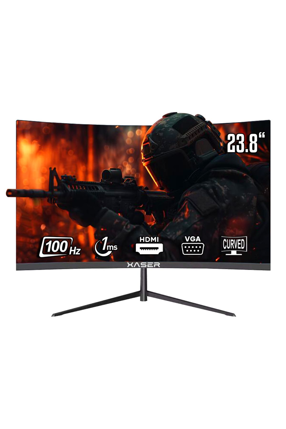 XASER XR-C2380FHD 1ms 100Hz Vga Hdmi VA Panel 23.8" Curved Gaming Monitör