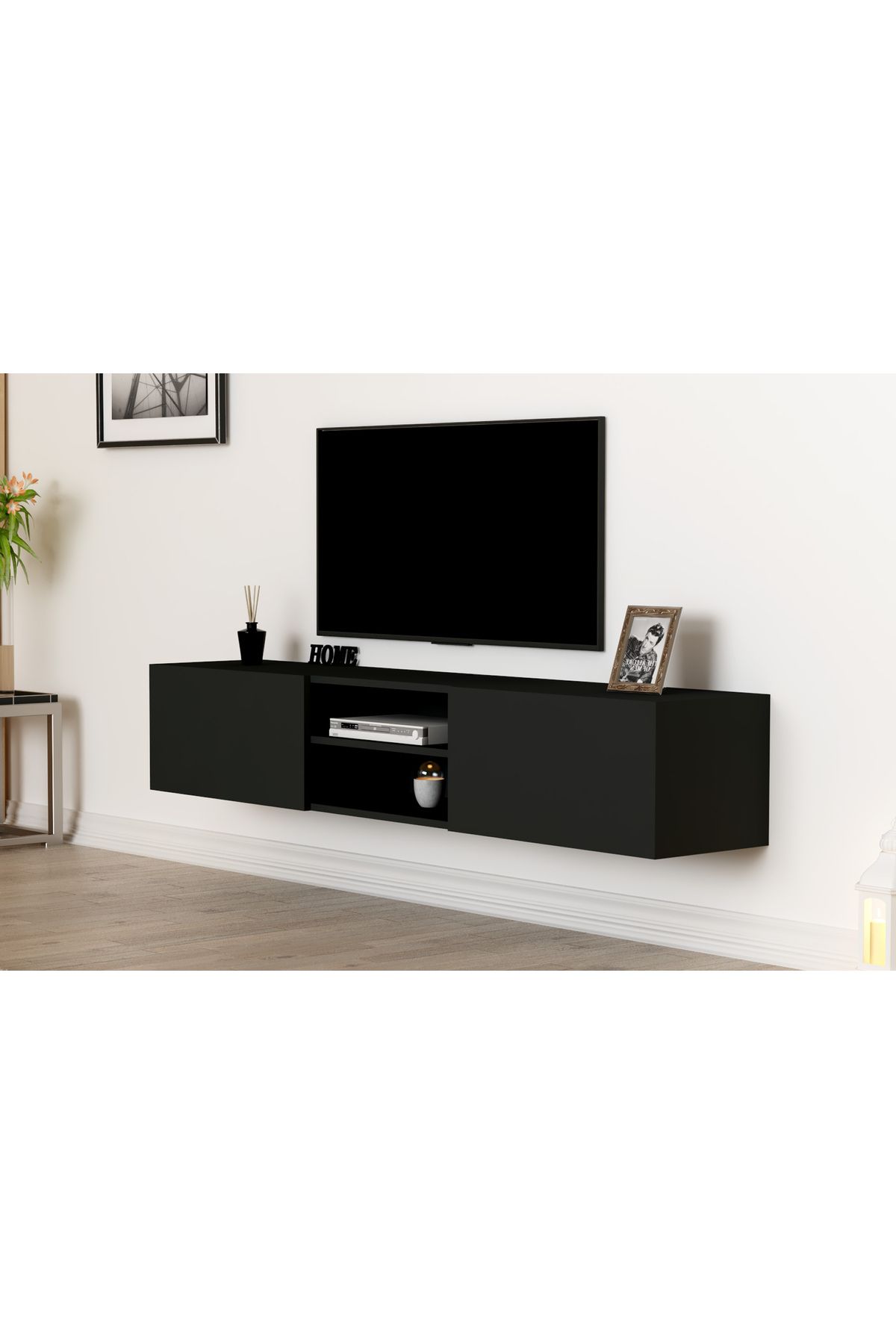 Home Art Design Vista 2 Kapaklı Duvara Askı 180 cm Tv Ünitesi