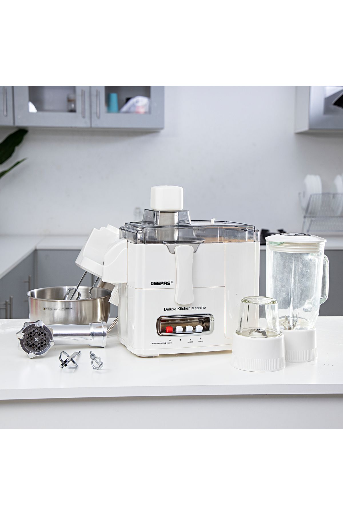 Geepas-10-in-1 Food Processor & Juicer 400W -  1.5L Jar, 2-Speed Pulse Function for Ice Crusher 1