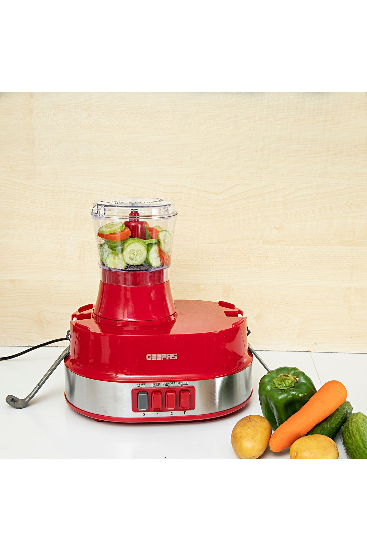 Geepas-4-in-1 Food Processor Electric Blender Juicer, 2-Speed with Pulse Function & Safety Interlock 4