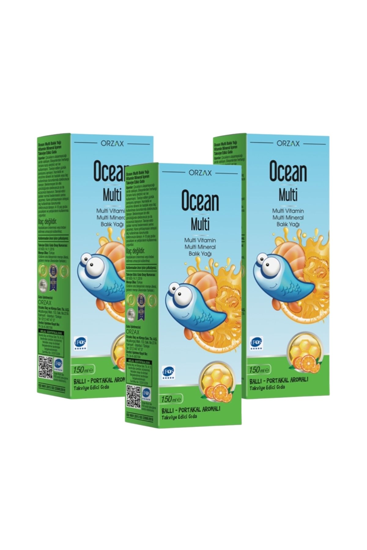 Ocean Multi Omega 3 Balık Yağı 150 ml 3'lü Paket