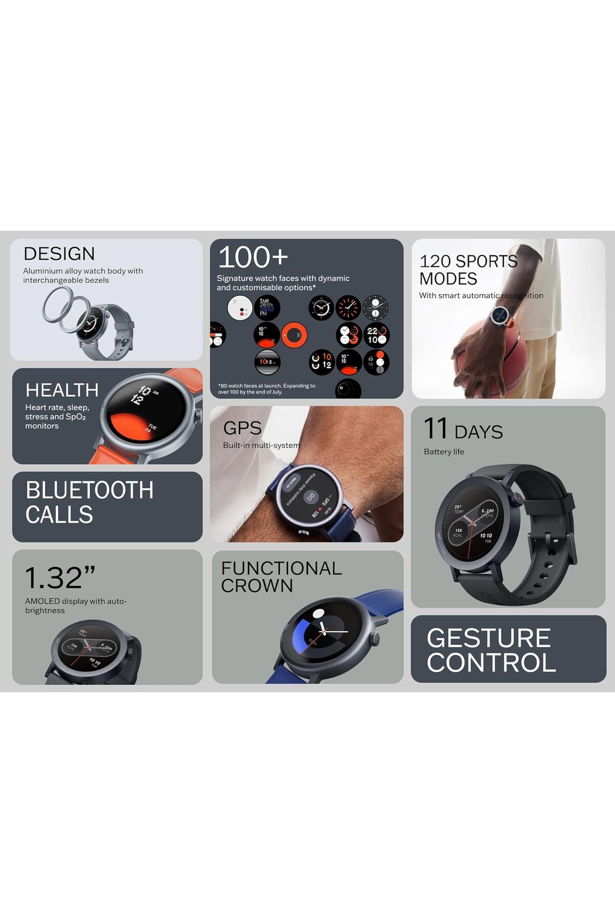 cmf by NOTHING-Watch Pro 2, 1.32" AMOLED Display, Built-in multi-system GPS, 120 Sports Modes, Smart 5