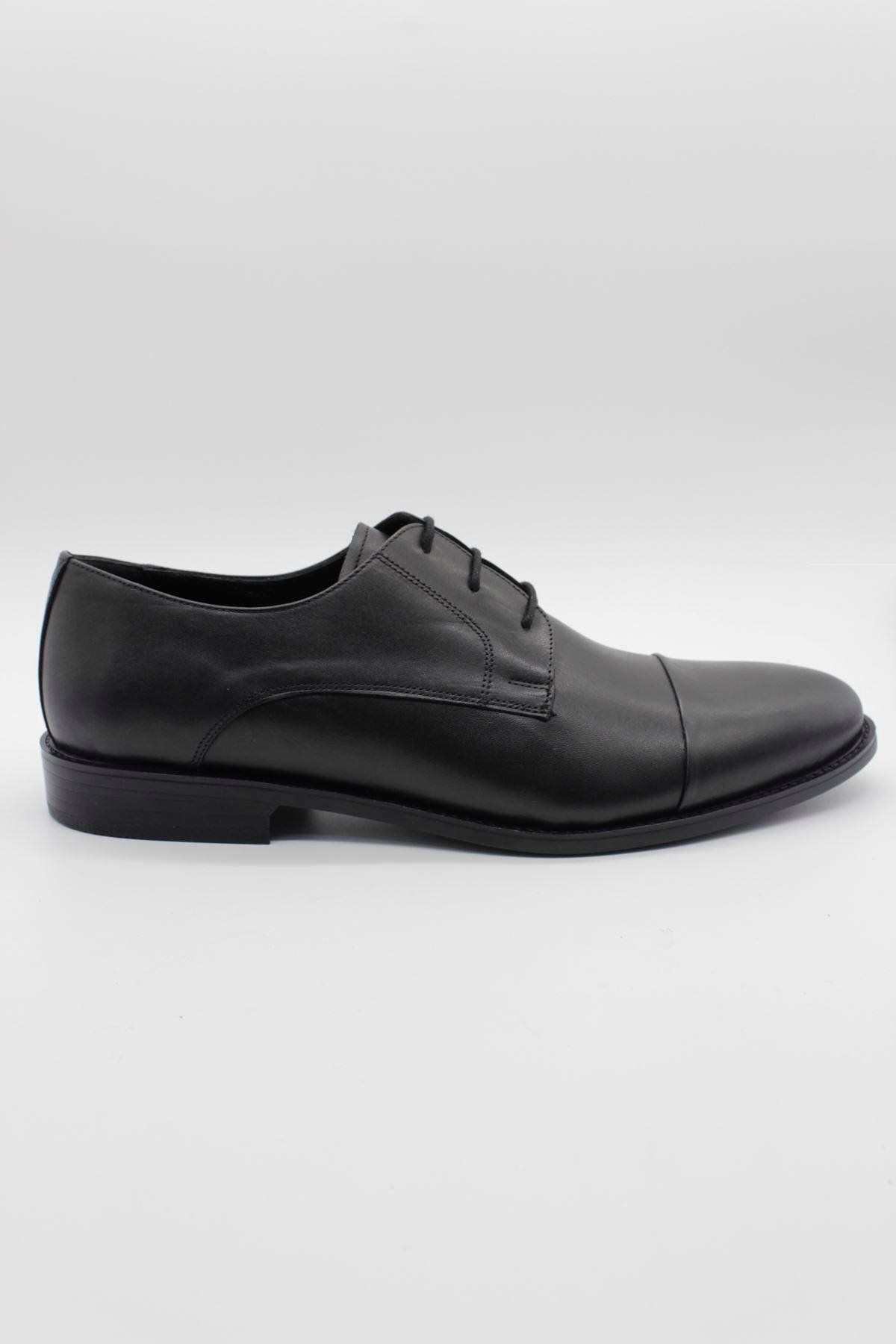 İmza-Black 100% Leather Analin Laced Classic Shoes 1033245175 _001 1