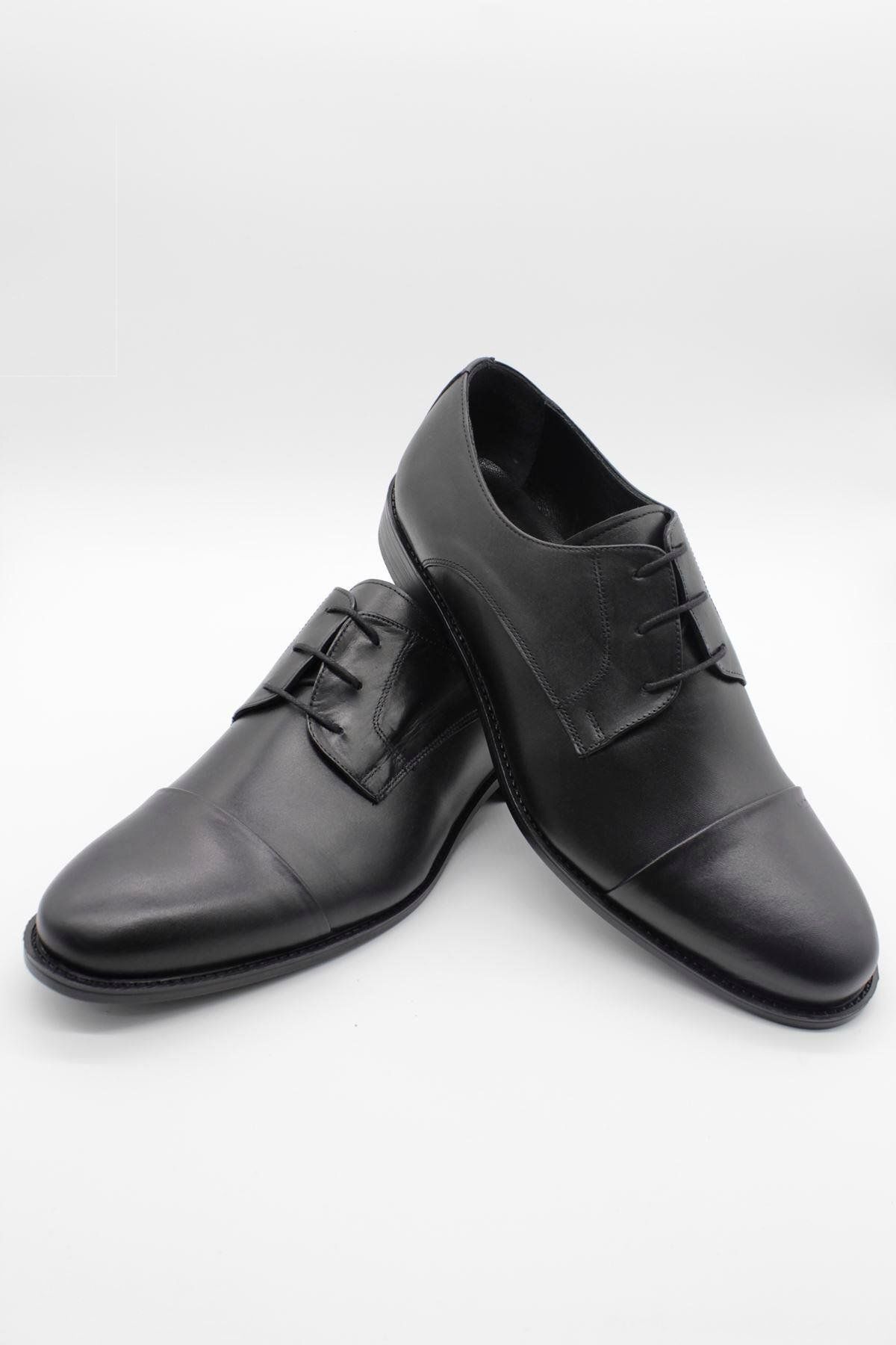 İmza-Black 100% Leather Analin Laced Classic Shoes 1033245175 _001 3