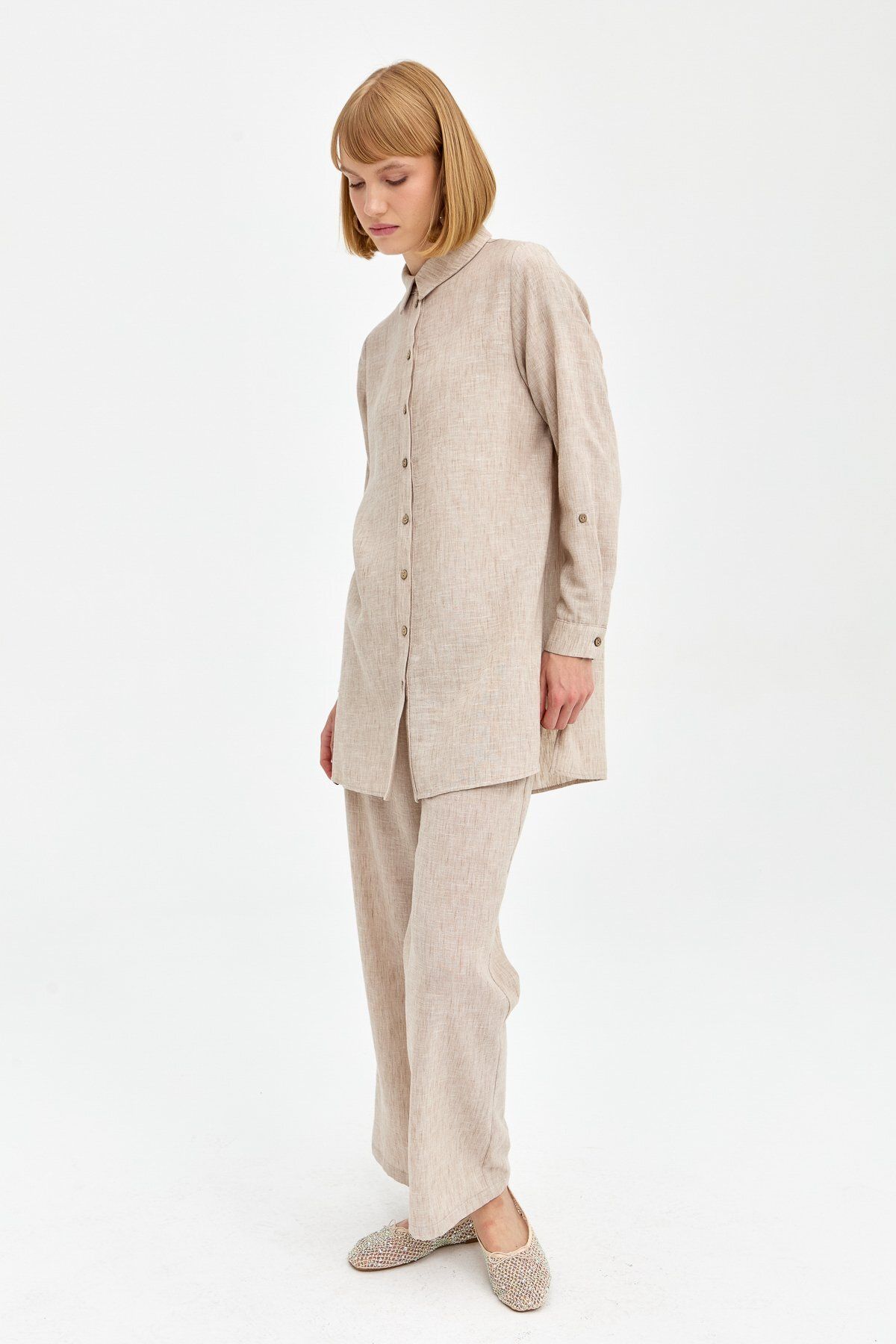 Nihan-Natural Fabric - Pants and Tunic Set, Stone 3