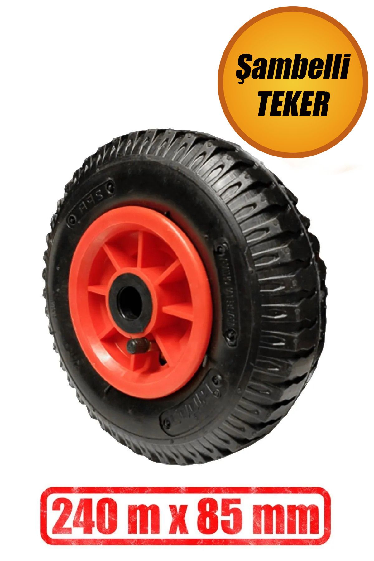 nublado El Arabası Yük Taşıma Arabası Tekeri Burçlu Şişme Şambelli İç Lastikli Teker 240x85 mm Plastik Jant