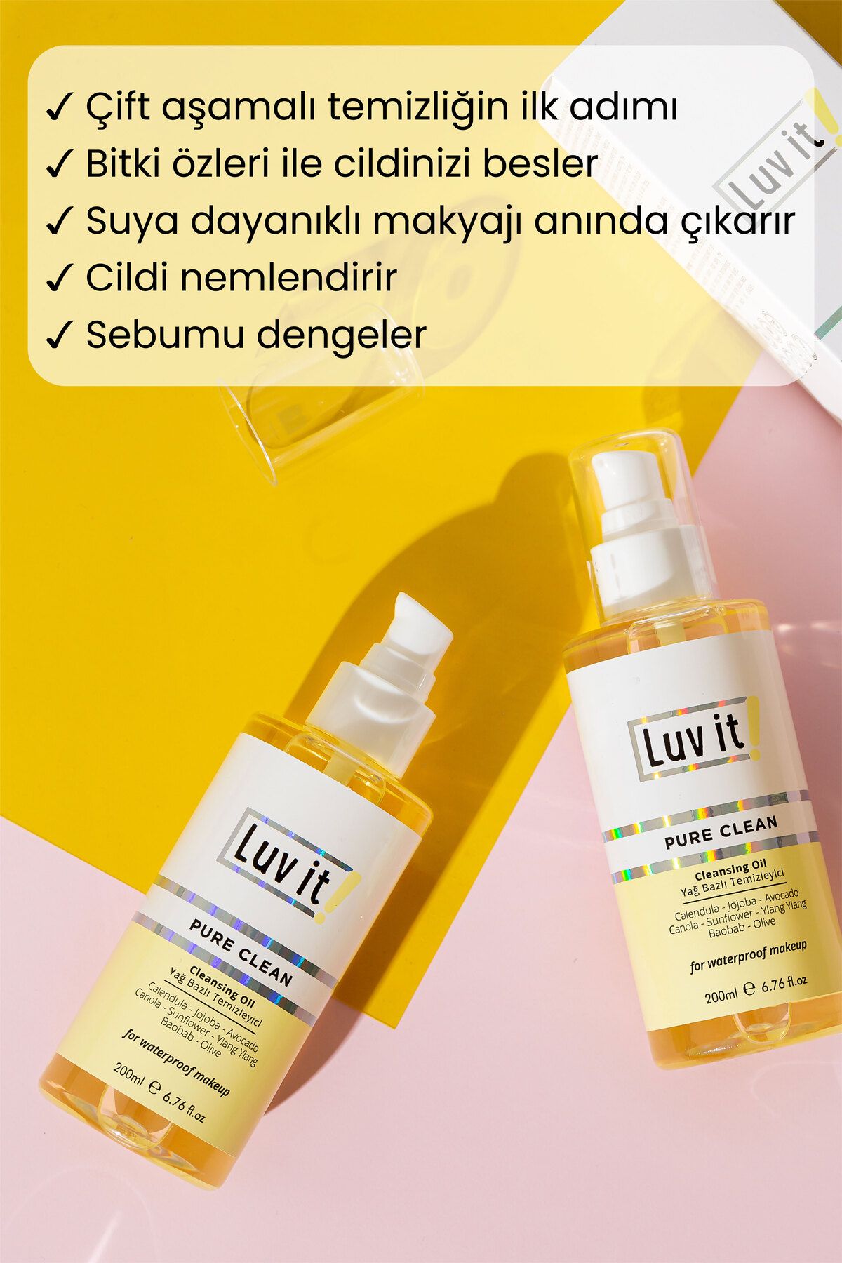 پاک کننده آرایش بر پایه روغن گیاهی 200 میل Luv it!