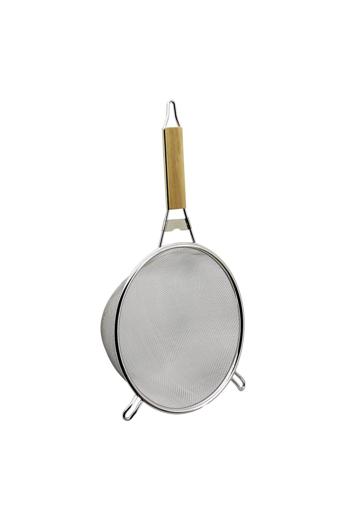 Kapamarka 22CM AHŞAP SAPLI 2 KULAKLI TEL SÜZGEÇ METAL ÇERÇEÇEVE