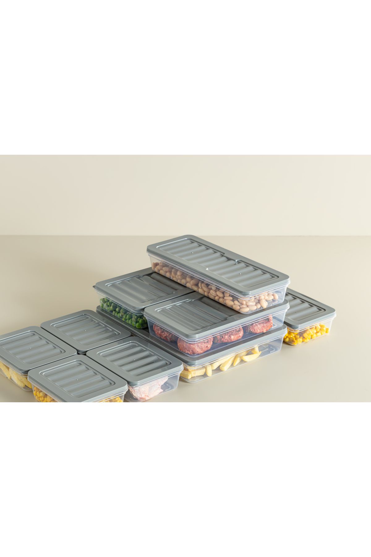 Palica-Set of 24 Microwave and Freeze Compatible Storage Containers,2X2400Ml 4X1200Ml 6X1170Ml 12X600Ml 6