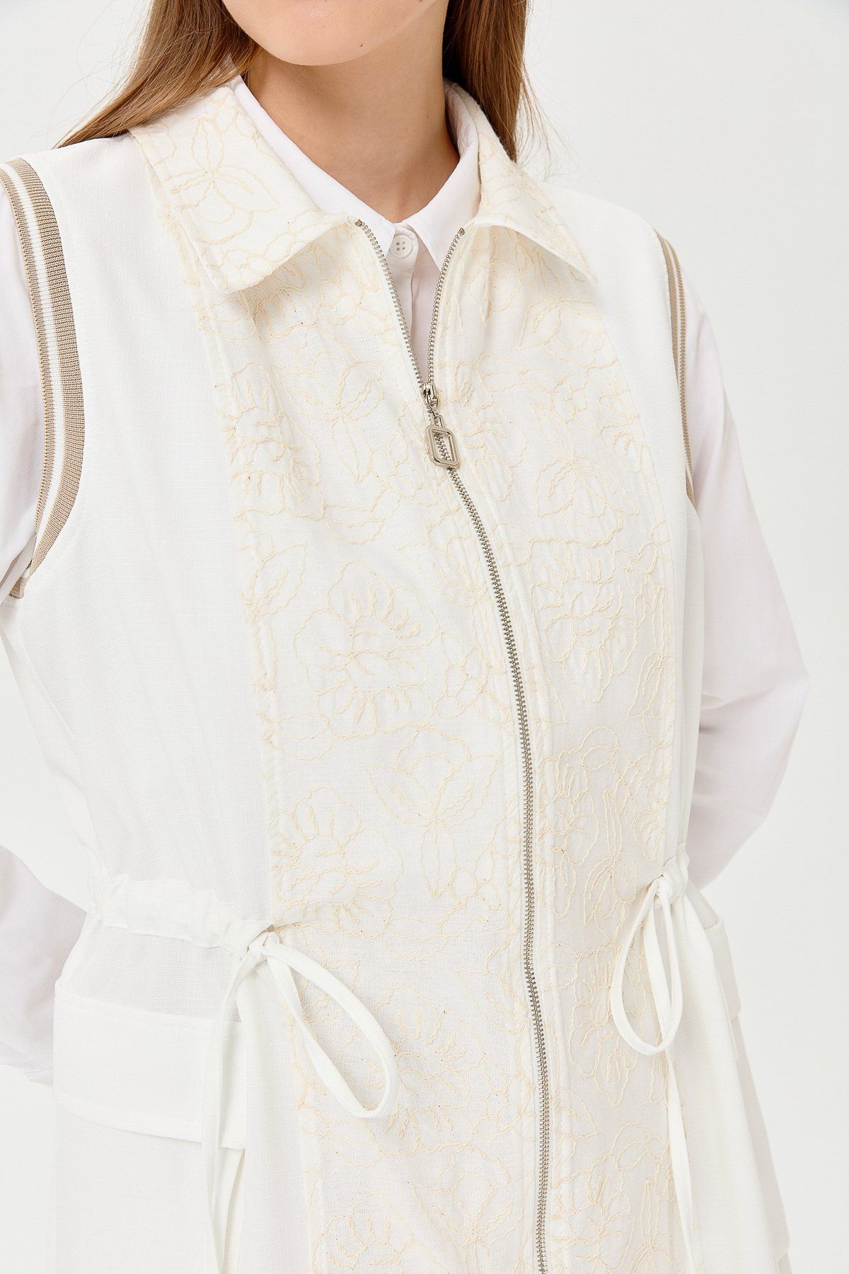 Nihan-Ecru Color Comfortable Vest 3