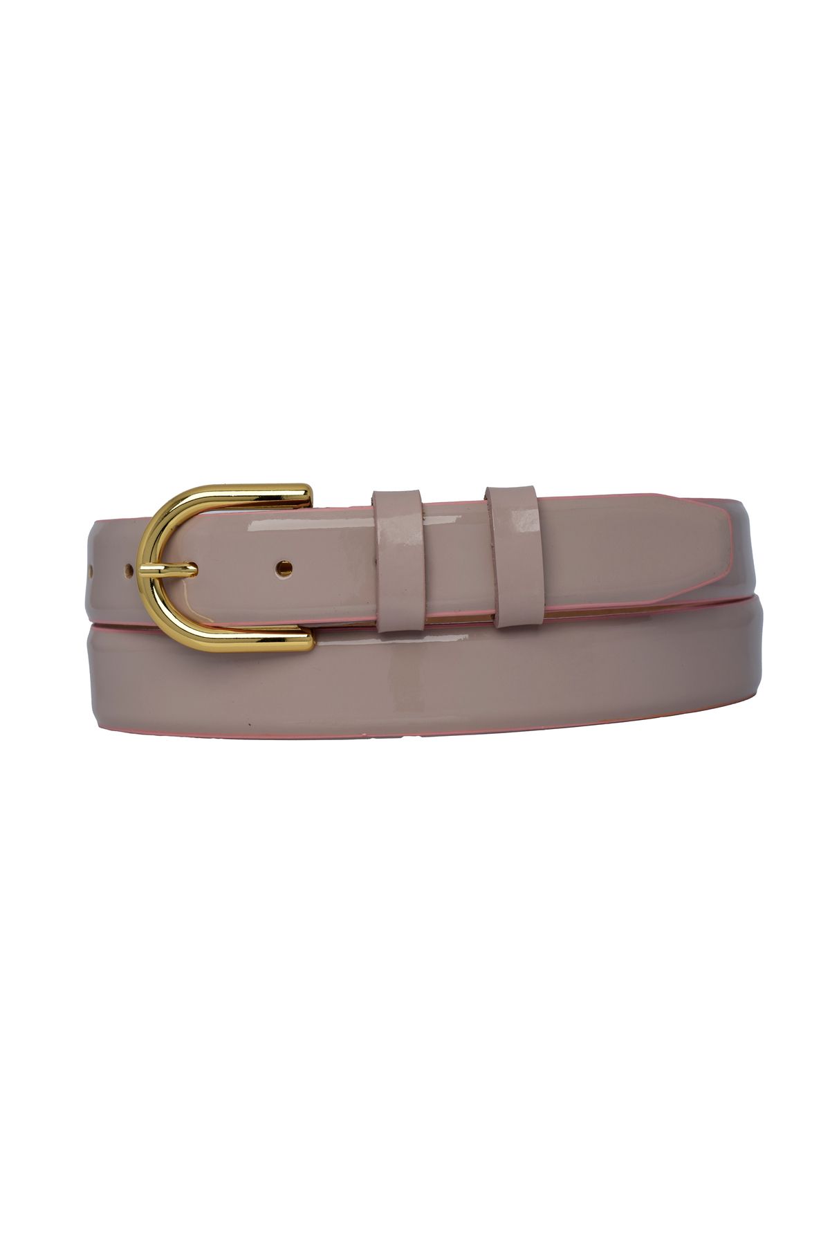 GoDeri-3 cm Pudră Piele Lacuită 100% Piele autentică Curea clasică pentru femei-r22 Costum pentru afaceri pentru femei de afaceri 3