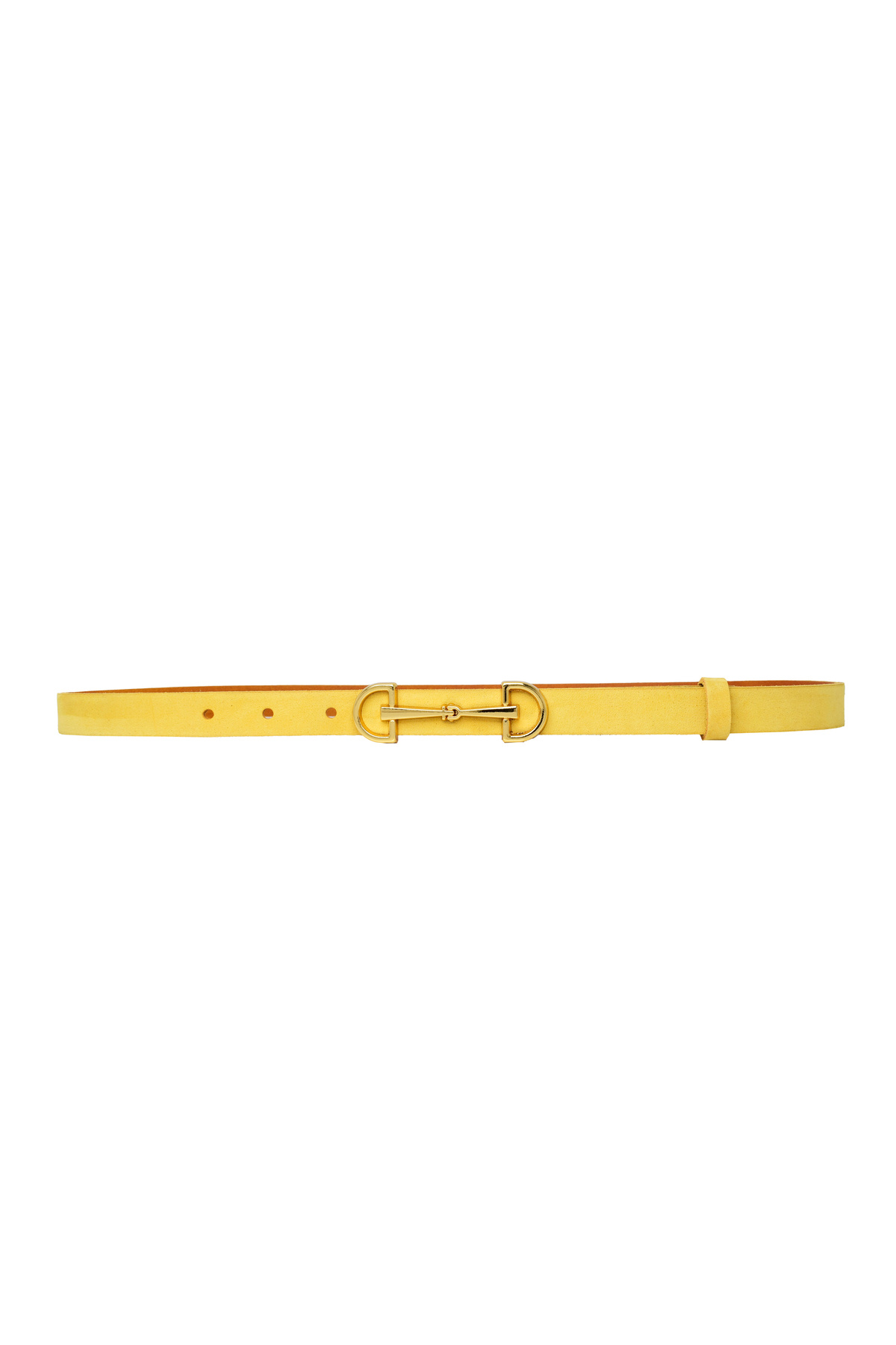 GoDeri-100% Genuine Soft Nubuck Leather, Gold Re Buckle 2cm Yellow Women's Belt; Dress, Pants Belt D&Dgold 5