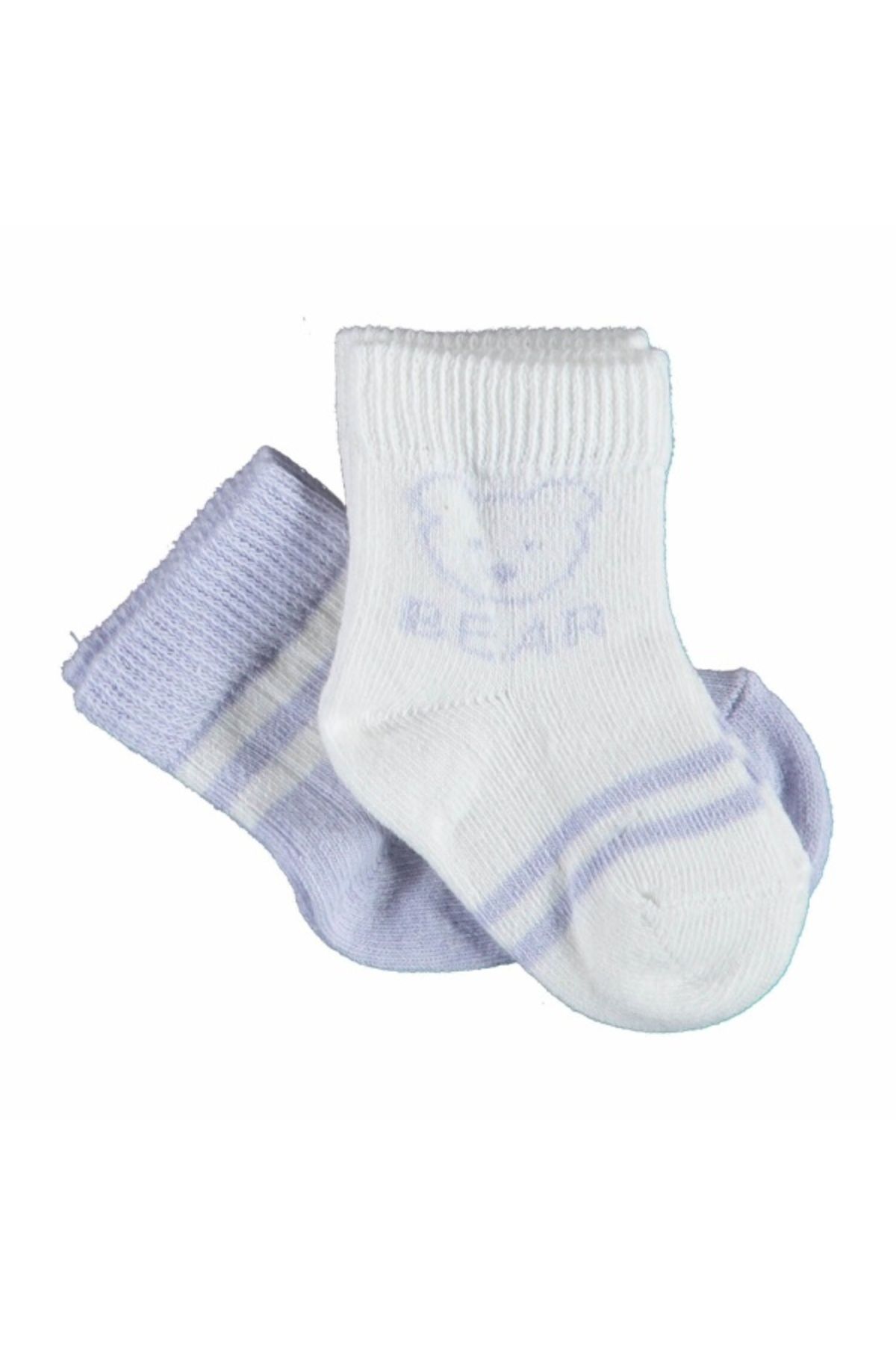 Bibaby Biorganic Bear 2'Li Kız Çorap 68412 Lila