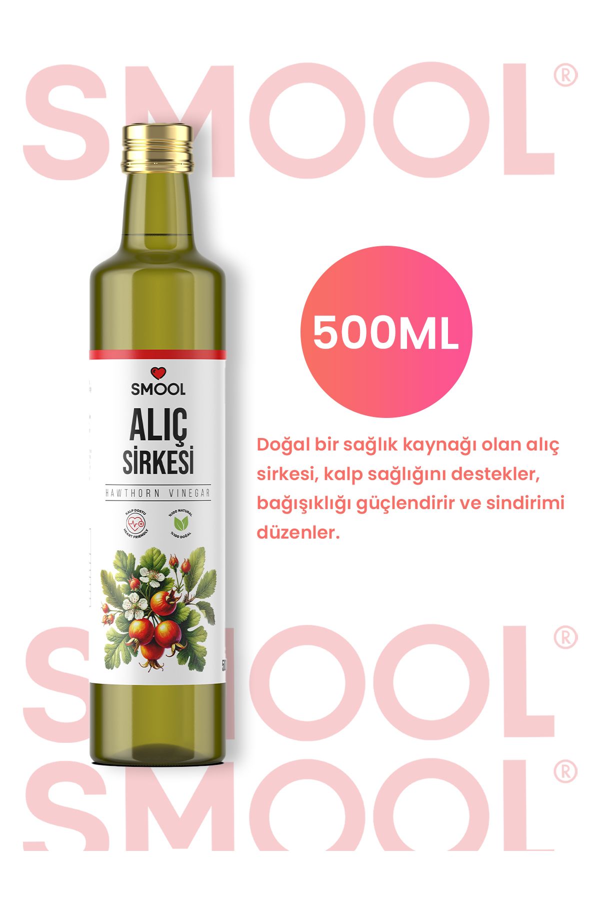 SMOOL Alıç Sirkesi Doğal Fermentasyon 500 ML Hawthorn Vinegar