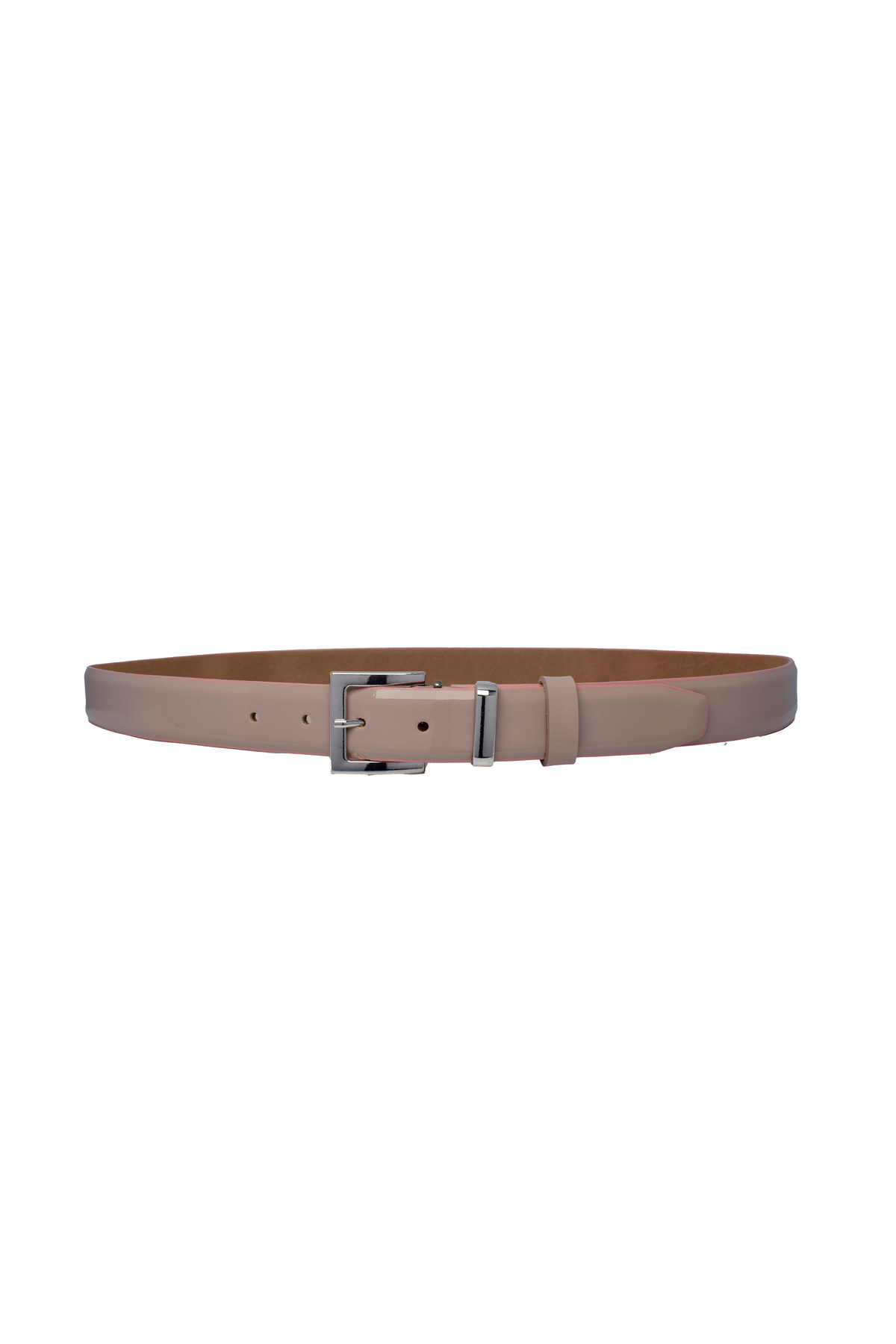GoDeri-100% Genuine Leather, 3 cm Powder Patent Leather Classic Belt for Women, Business, Business Women, Fabric, Suit Belt-R48 6