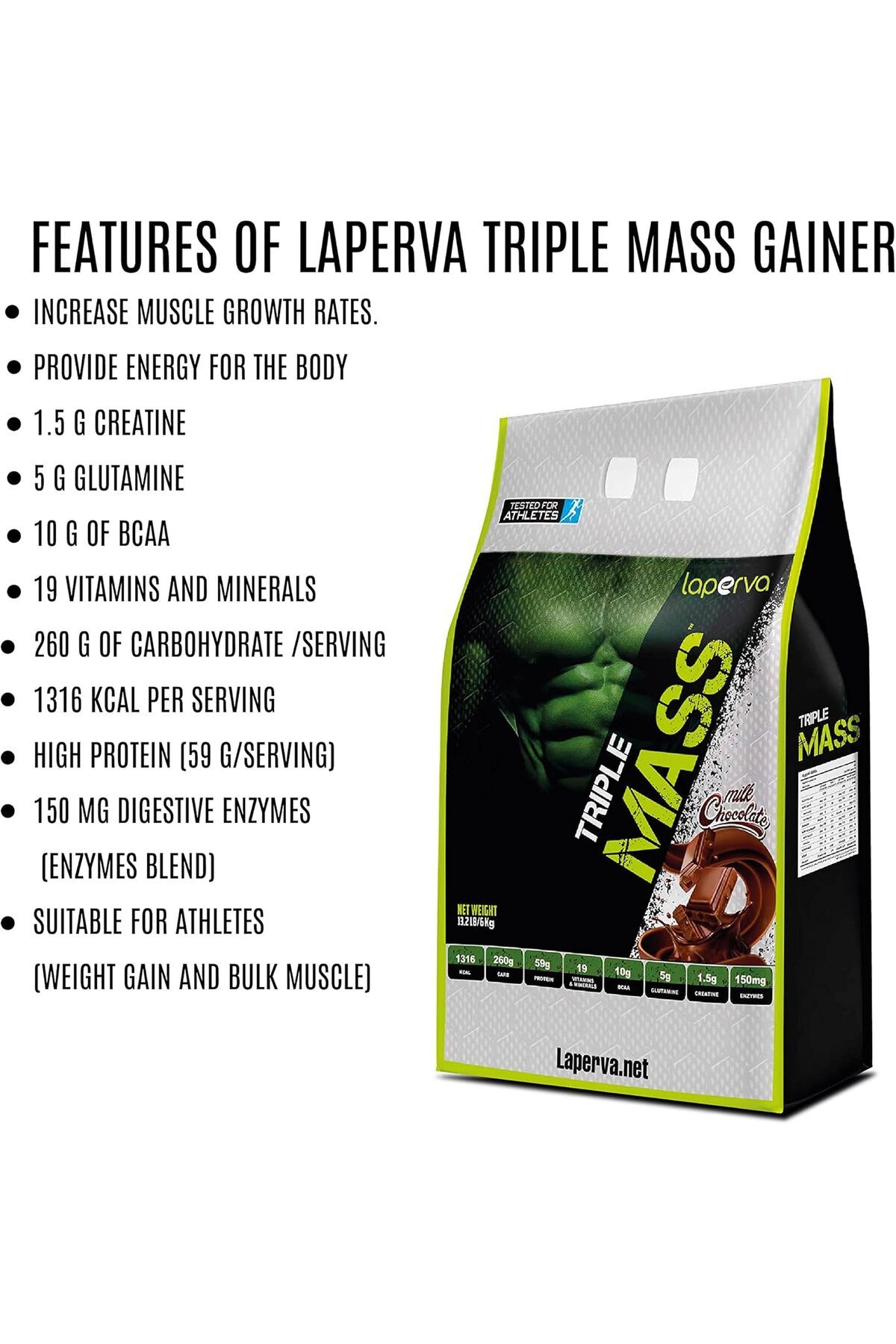 Laperva-Triple Mass Gainer, Chocolate Peanut, 13 LB 4