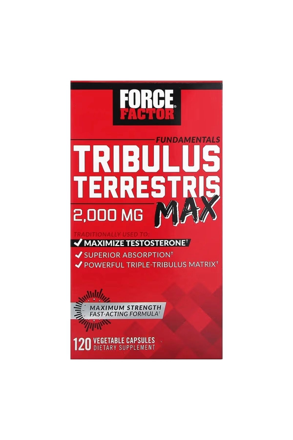 force factor Fundamentals Tribulus Terrestris + Selenium Max 2000 mg 120 Vegetable Capsules