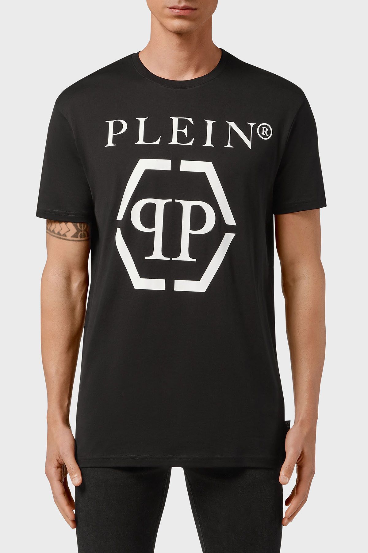 تی شرت تی شرت مردانه با لوگوی منظم 100% پنبه ای MTK5124 PJY002N 02 PHILIPP PLEIN