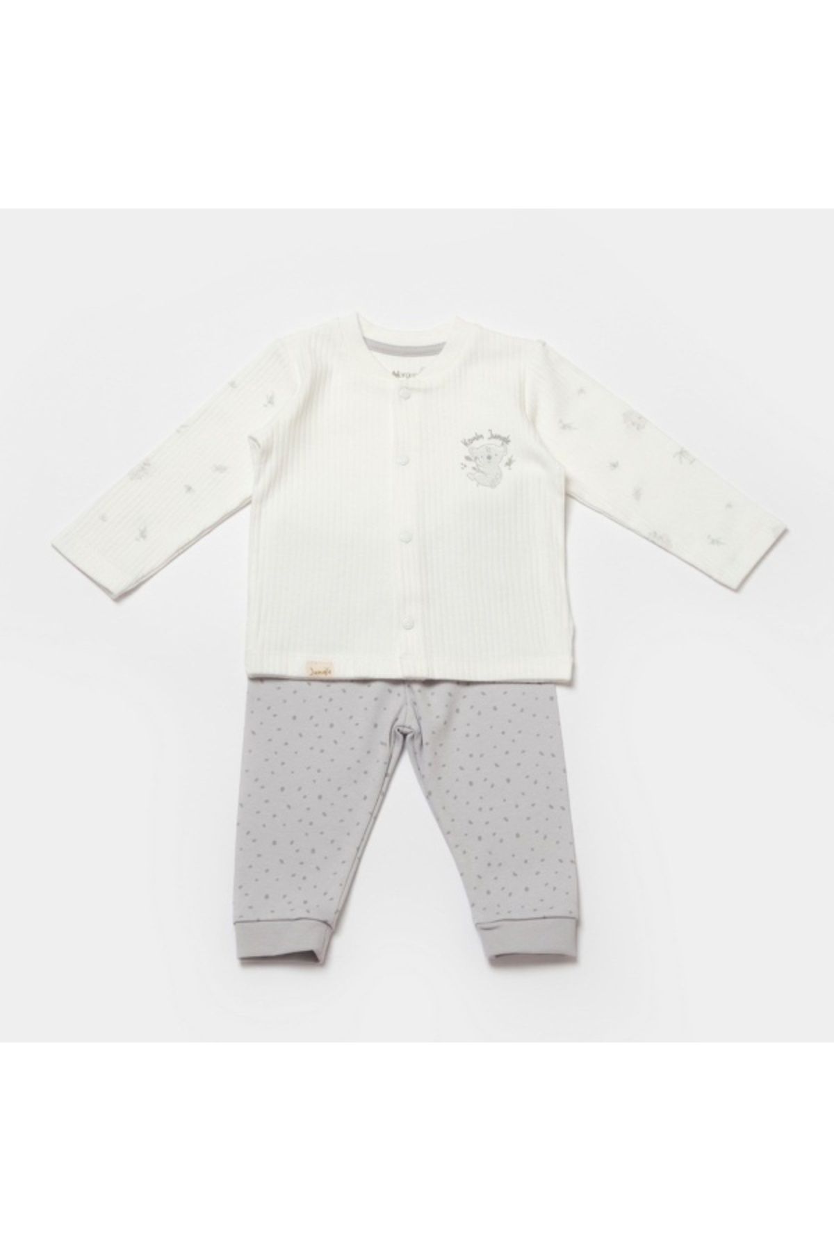 Bibaby Biorganic Koala Jungle Bebek Pijama Takımı 59777 Gri