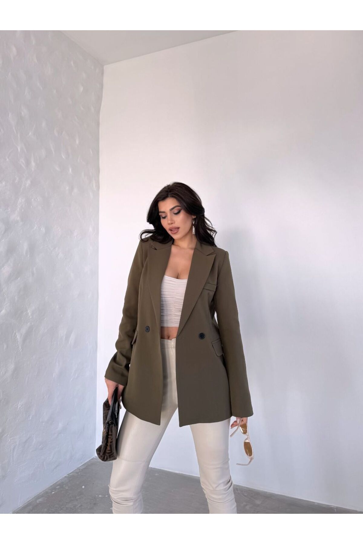 Moda İkra-Blazer Jacket with Buttons on the Front and a Line Inside 2