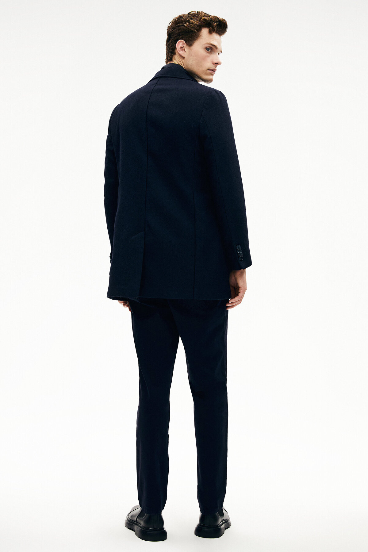 W Collection  LACİVERT FERMUAR DETAYLI PALTO - Görsel 4