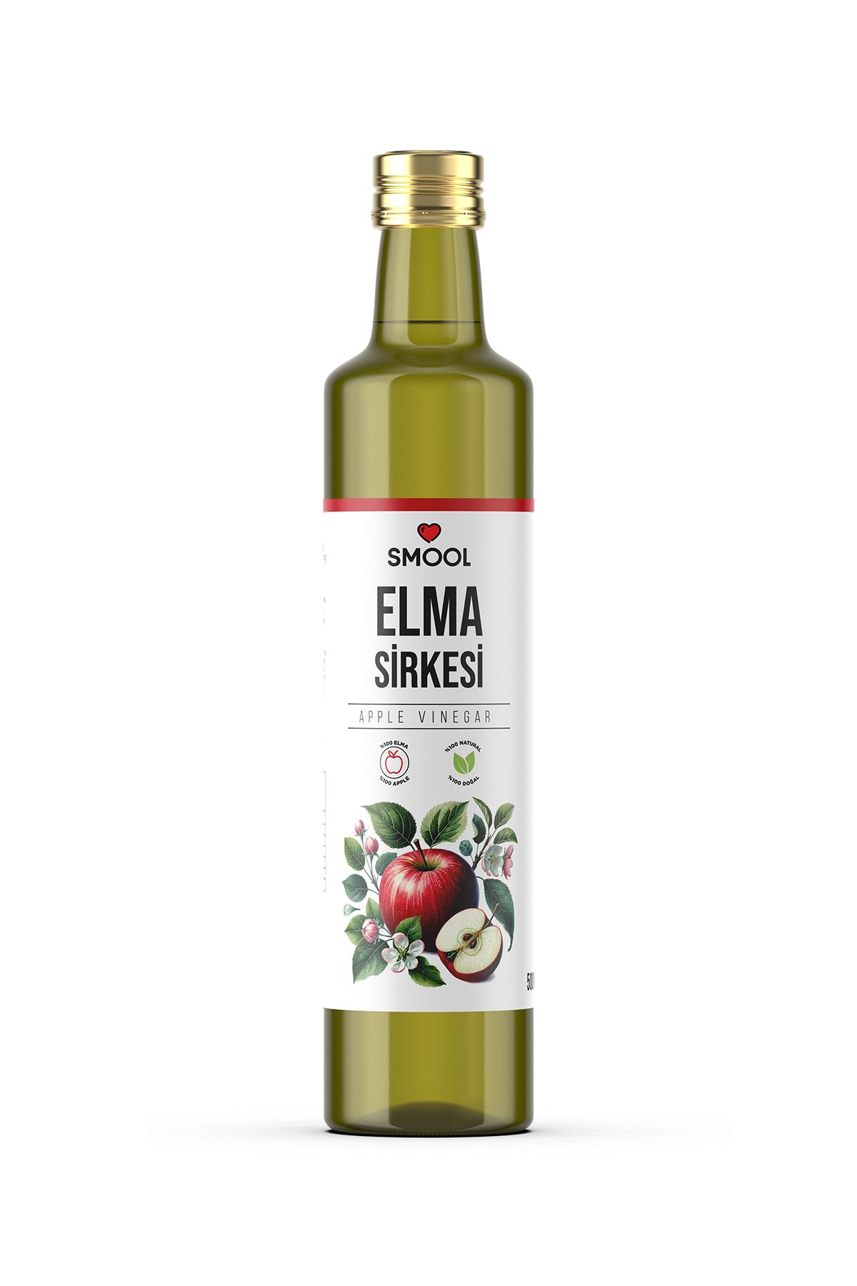 SMOOL Elma Sirkesi Doğal Fermentasyon 500 ML Apple Vinegar Natural