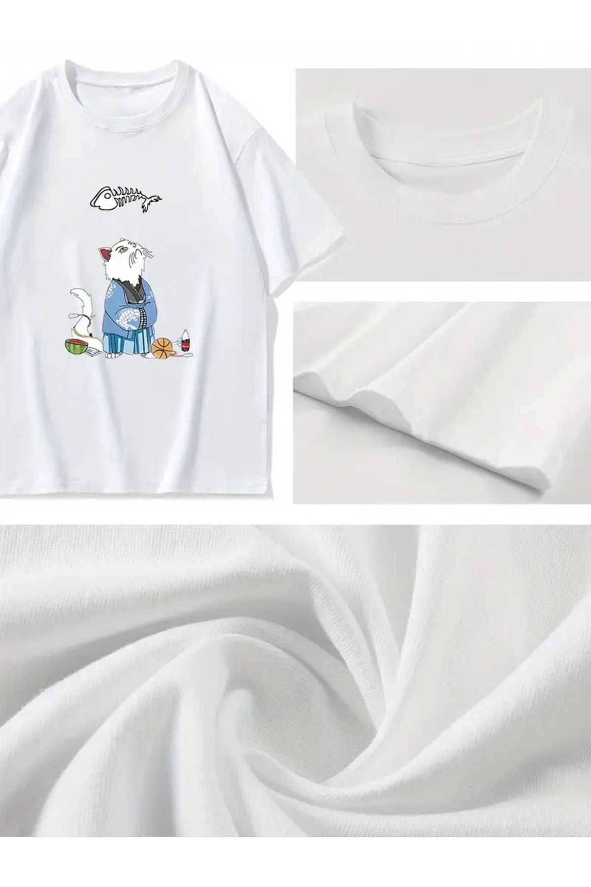 Touz Moda-Μπλουζάκι Unisex Oversize Samurai Cat 2