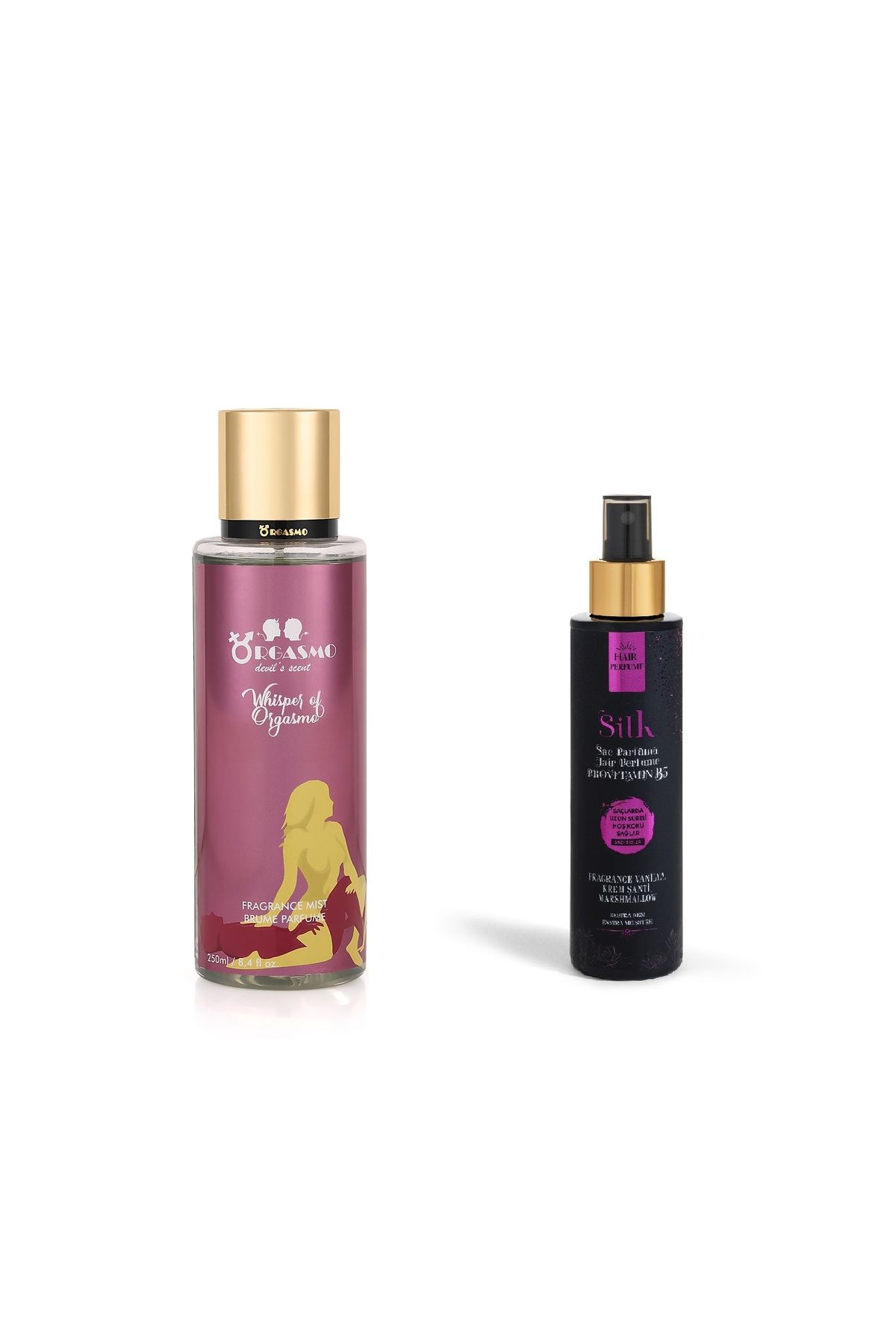 Alda Perfume Whispers Of Orgasmo Vücut Spreyi 250 ml - Silk Saç Spreyi Aromatik Koku Provitamin B5 150 ml