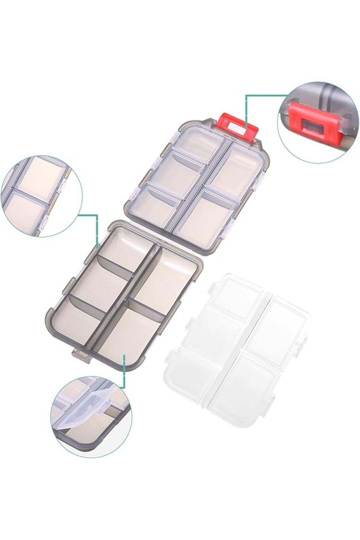 Arabest-10 Compartments Travel Pill Case, Compact and Portable Pill Box, Perfect for On-The-Go Storage 5