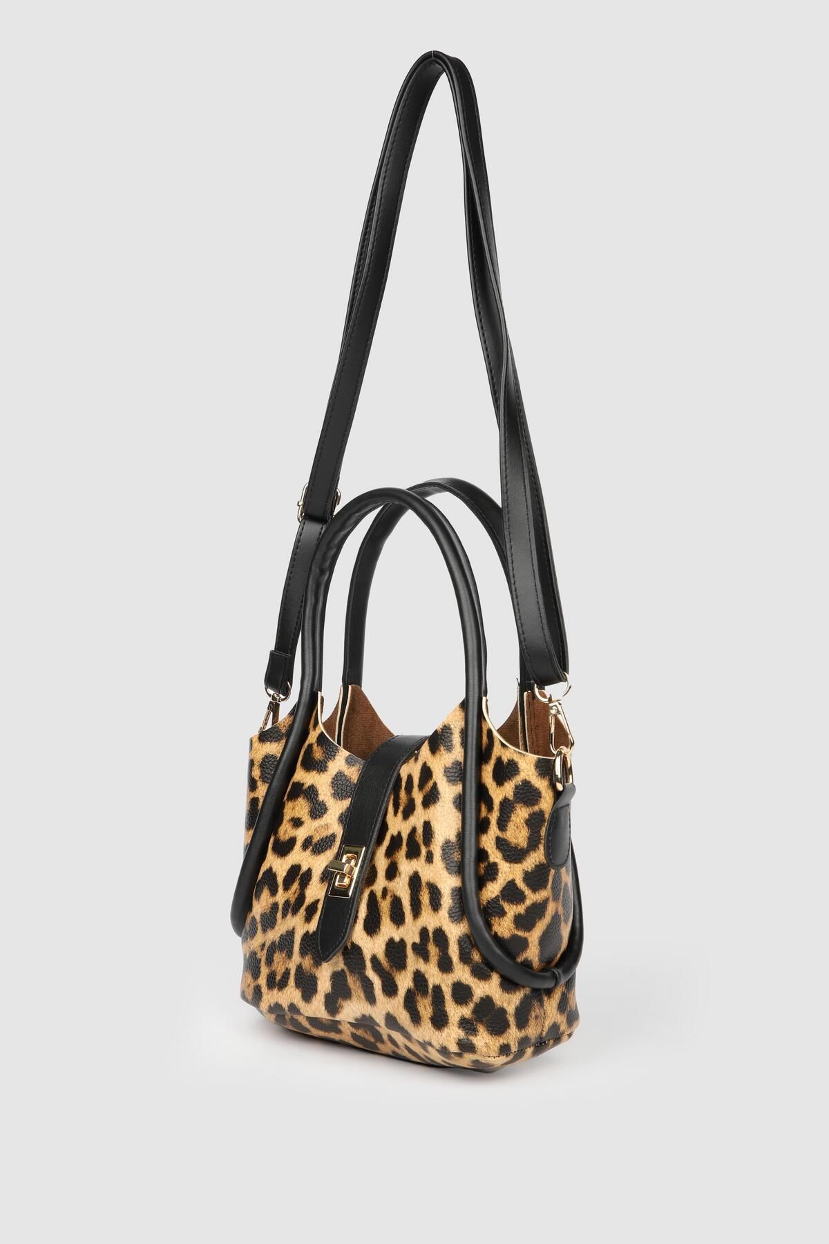La La'Graccio Paris-Geantă de mână Beca pentru femei La'Graccio Paris cu model leopard 3