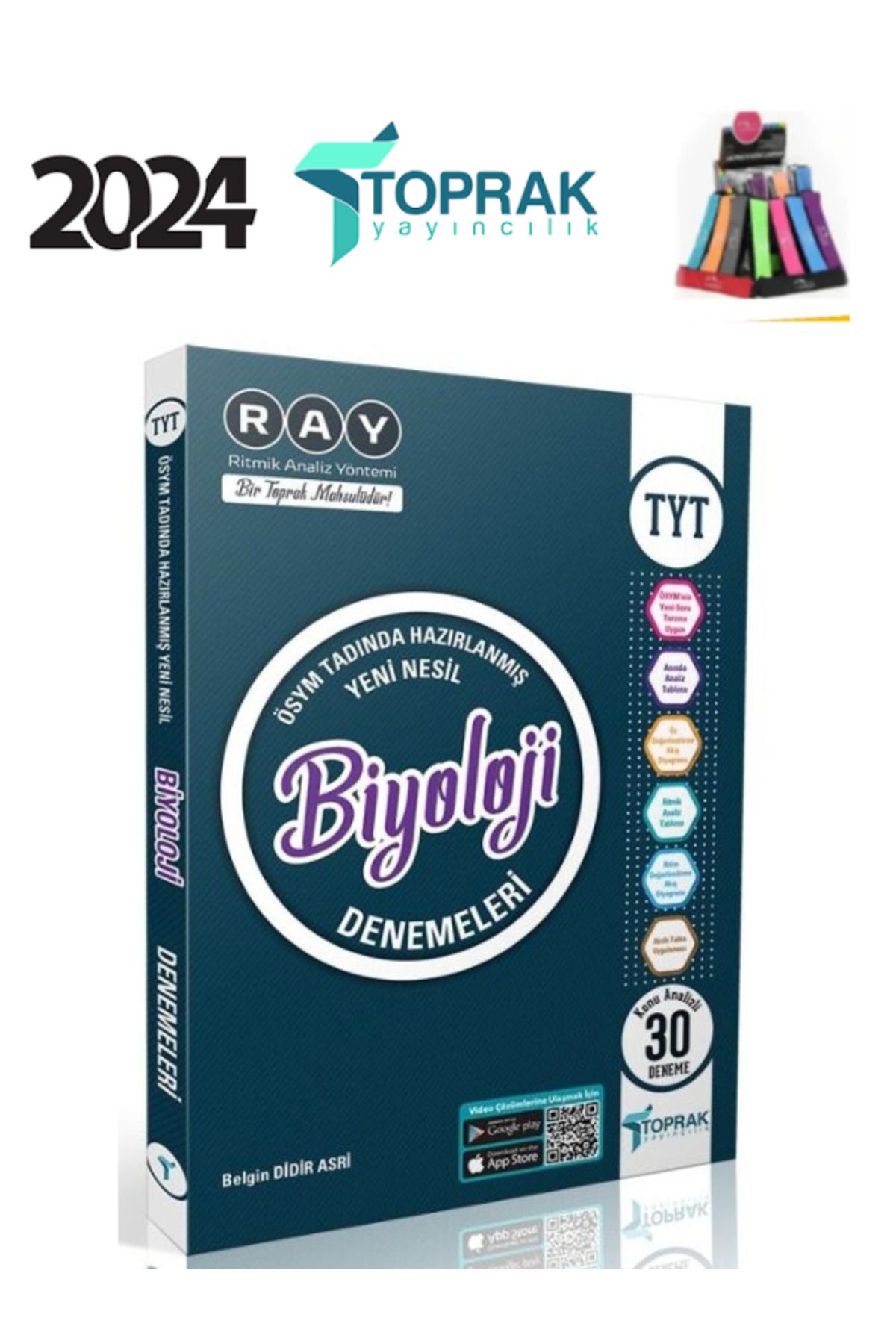 Ens Yayıncılık Toprak Yayıncılık Yeni Nesil 2024 Tyt Biyoloji30 Adet Video Çözümlü Deneme+Kalemlik