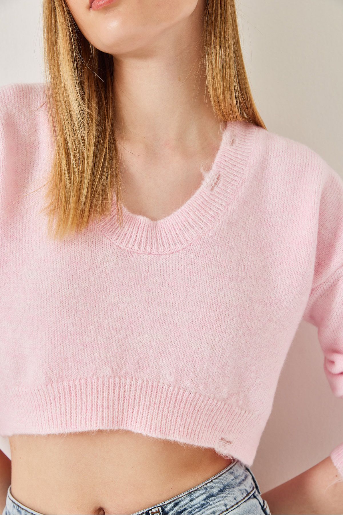 Bianco Lucci-Crop-Strickpullover für Damen 20246925 6