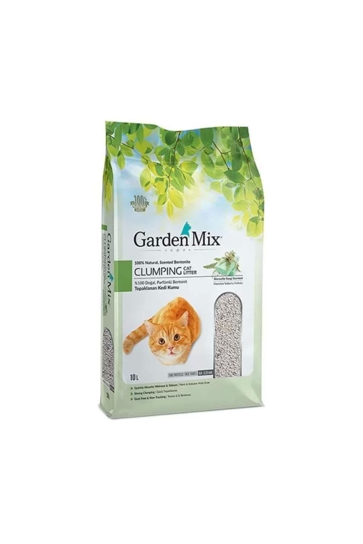 GLIMMERY Garden Mix Bentonit Kalın Taneli Marsilya Sabunu Kokulu Kedi Kumu 10 Lt