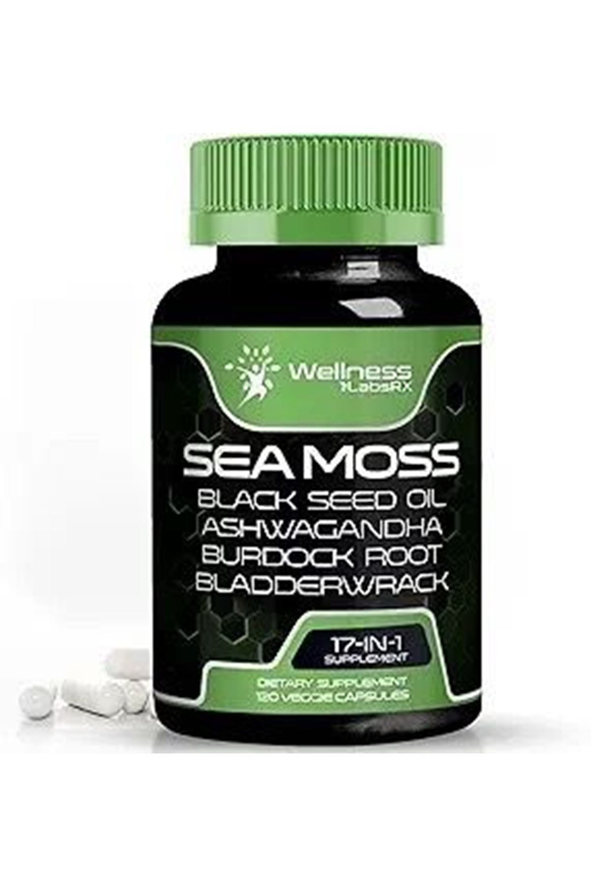 wellness Sea Moss Black Seed Oil Ash. Burdock Root Bladderwrack 17-in 1 - 120 Kapsül