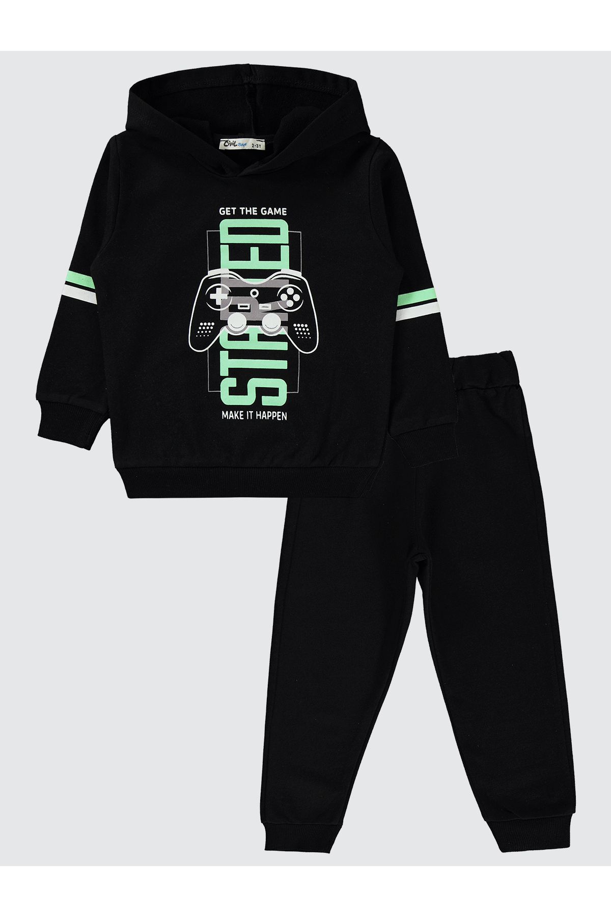 Civil Boys-2-5 Years Boy's Black Tracksuit Set 1