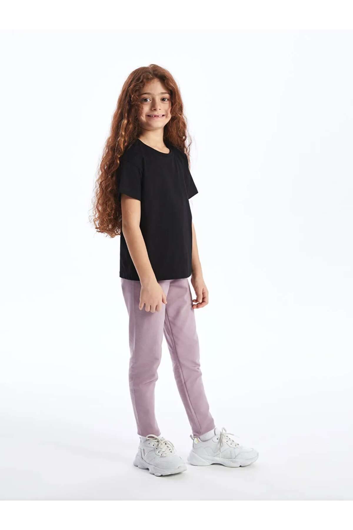 LC Waikiki-Jambiere lungi LCW Kids Liliac Basic pentru fete cu talie elastică 2