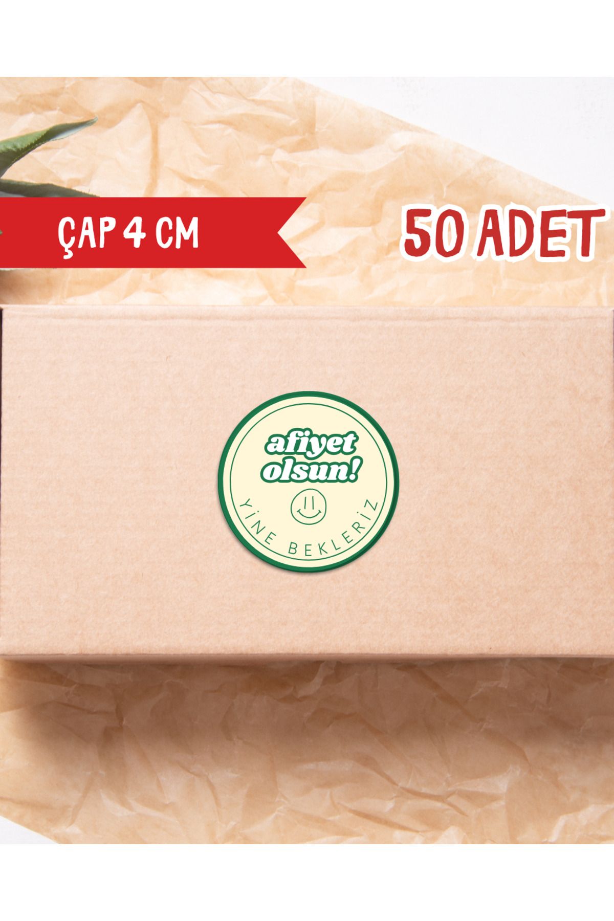 Store Afiyet Olsun Kargo Ambalaj Paketleme Gıda Etiketi - 4x4 cm