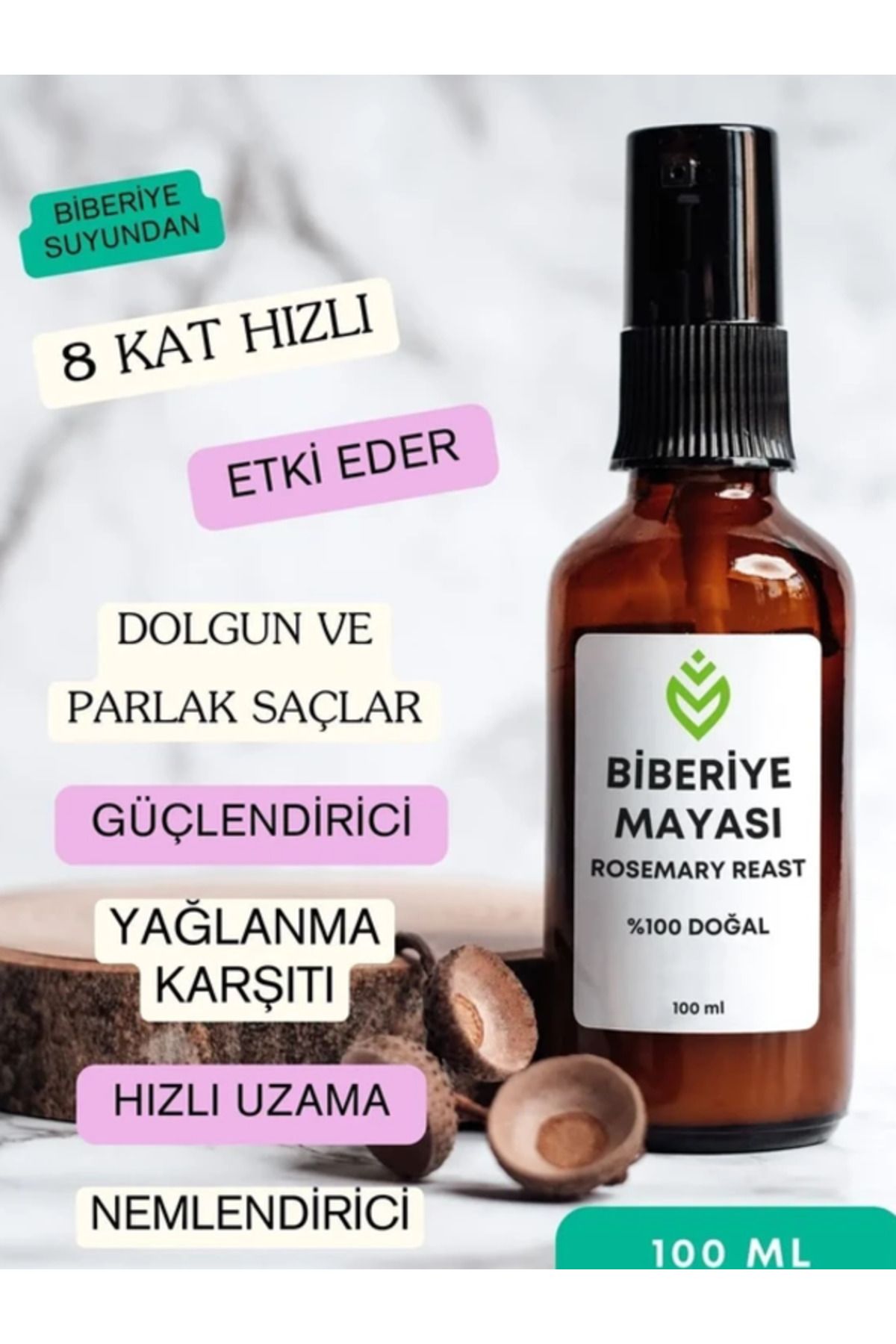 DEZİ 100 ml Biberiye Mayası Suyu Yağı Yüksek Kalite Güçlendirici Saç Toniği