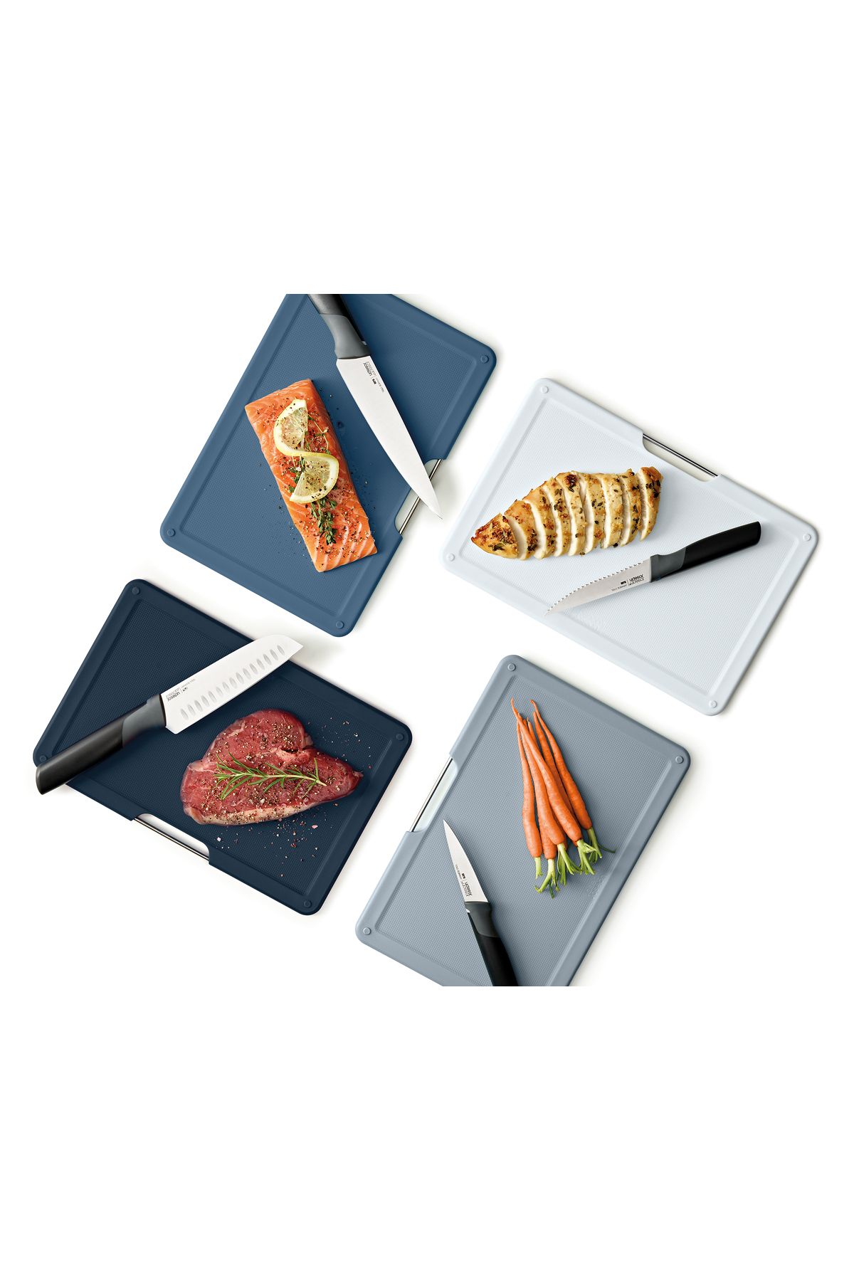 Joseph Joseph-Folio Plus Chopping Board with Knife Set 8pc Graphite 2