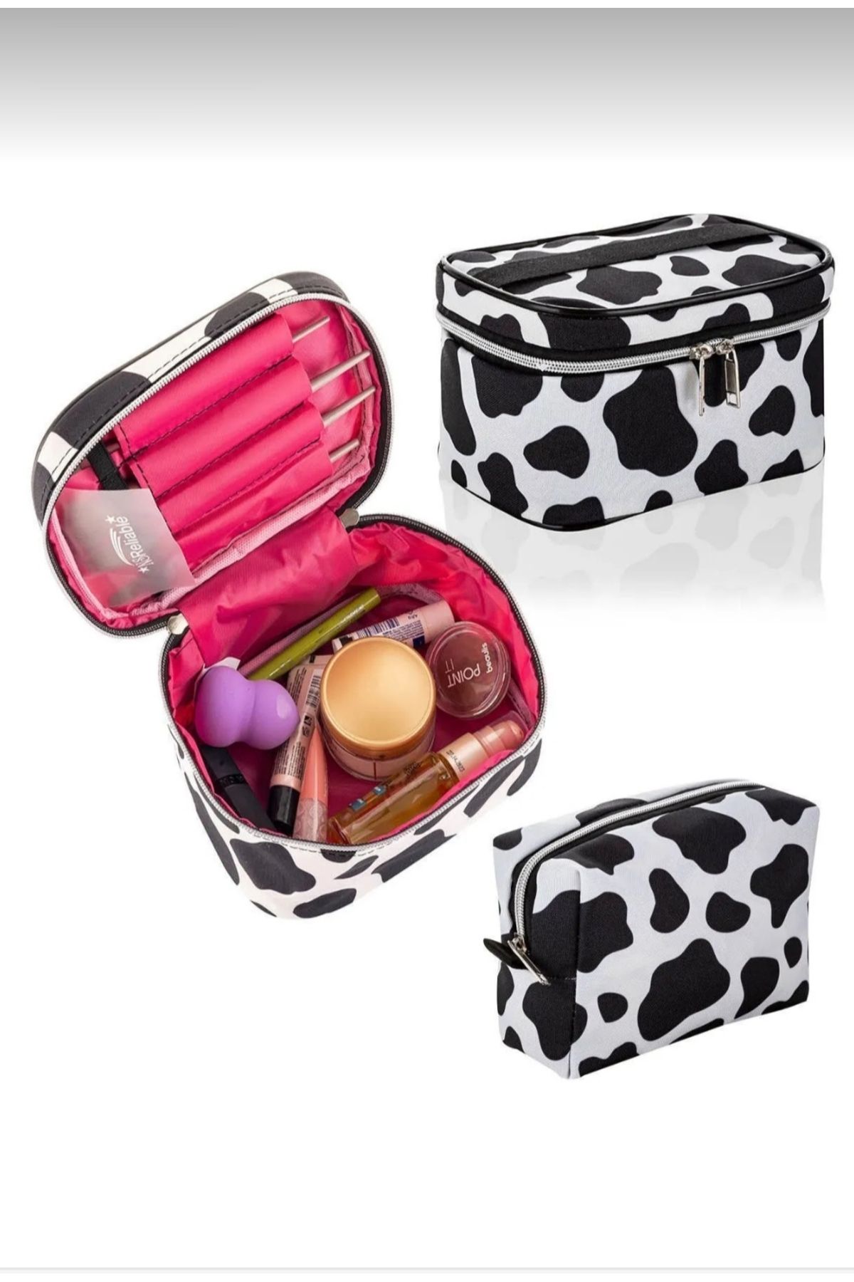 adrbags-Multifunctional Cosmetic Bag for Travel and Makeup - Set of 2 Dalmatian Pattern 1