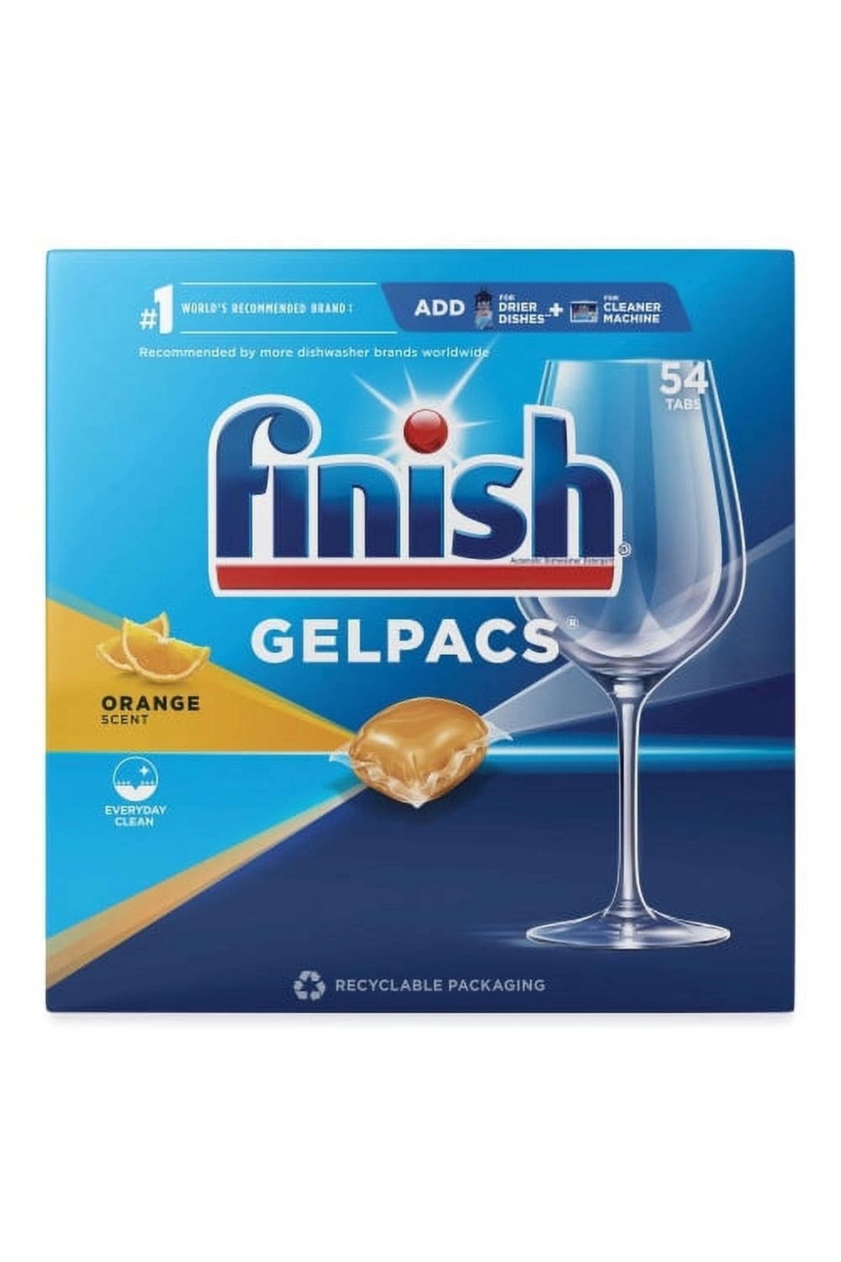 Cascade Finish Gelpacs Orange 54 Tablet Bulaşık Makinası Deterjanı Portakal Kokulu