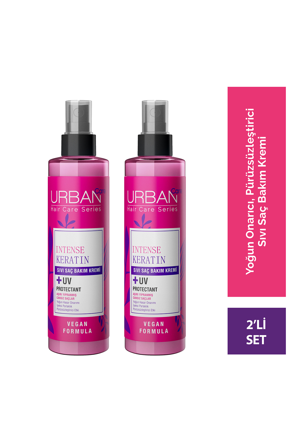 Urban Care Intense Keratin Aşırı Yıpranmış ve Cansız Saçlara Özel Sıvı Saç Bakım Kremi 2'li-Kolay Tarama Spreyi — TYCUP7TY0N171827241127939