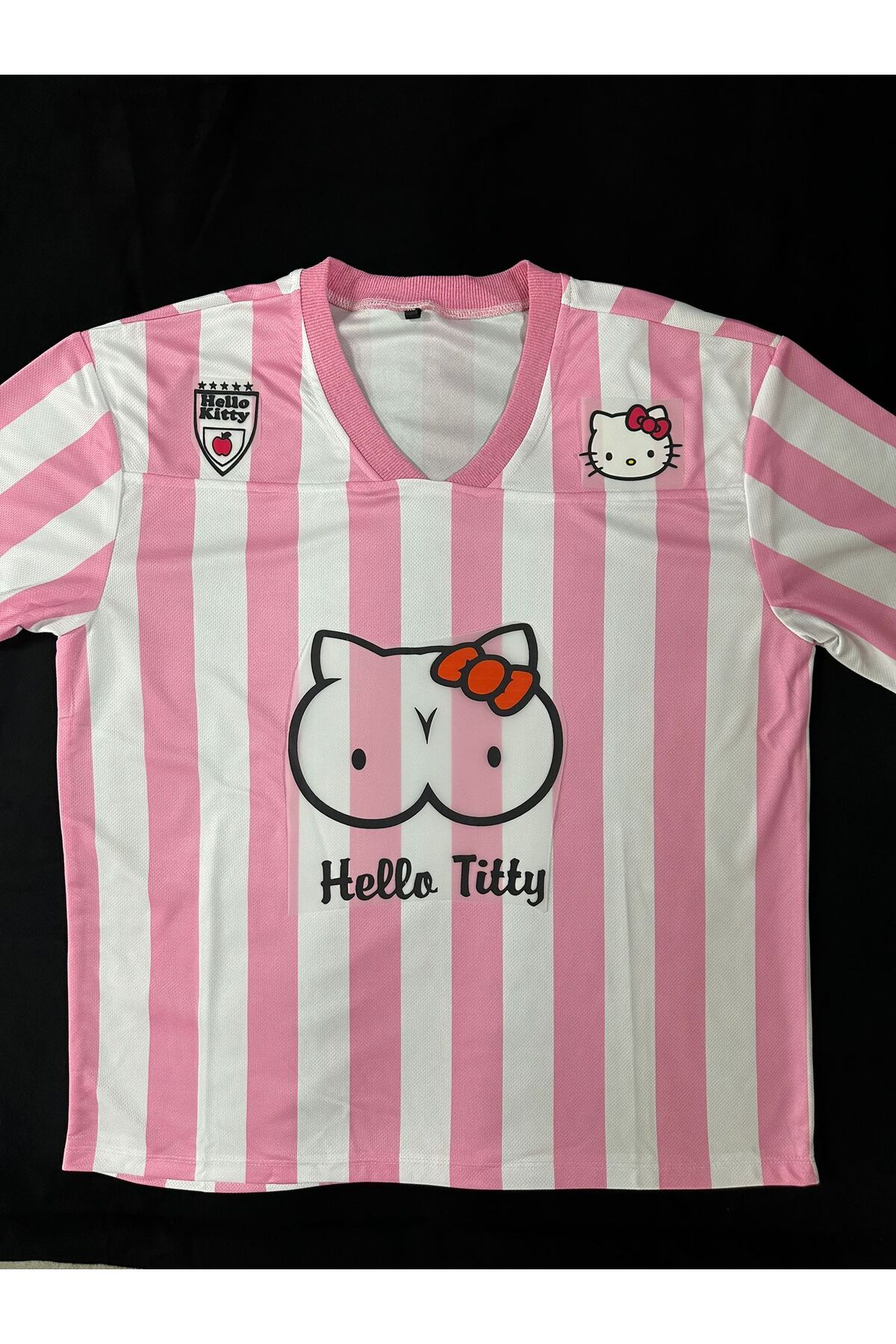 1blood Pembe Kitty Jersey Beyaz V Yaka Forma