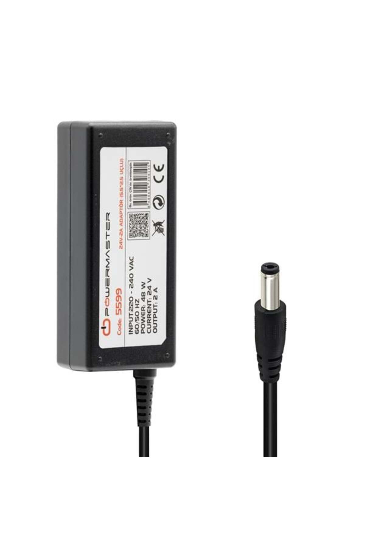 NZM TİCARET Power Pm-5599 24 Volt - 2 Amper 5.5*2.5 Mm Uçlu Plastik Kasa Masaüstü Adaptör