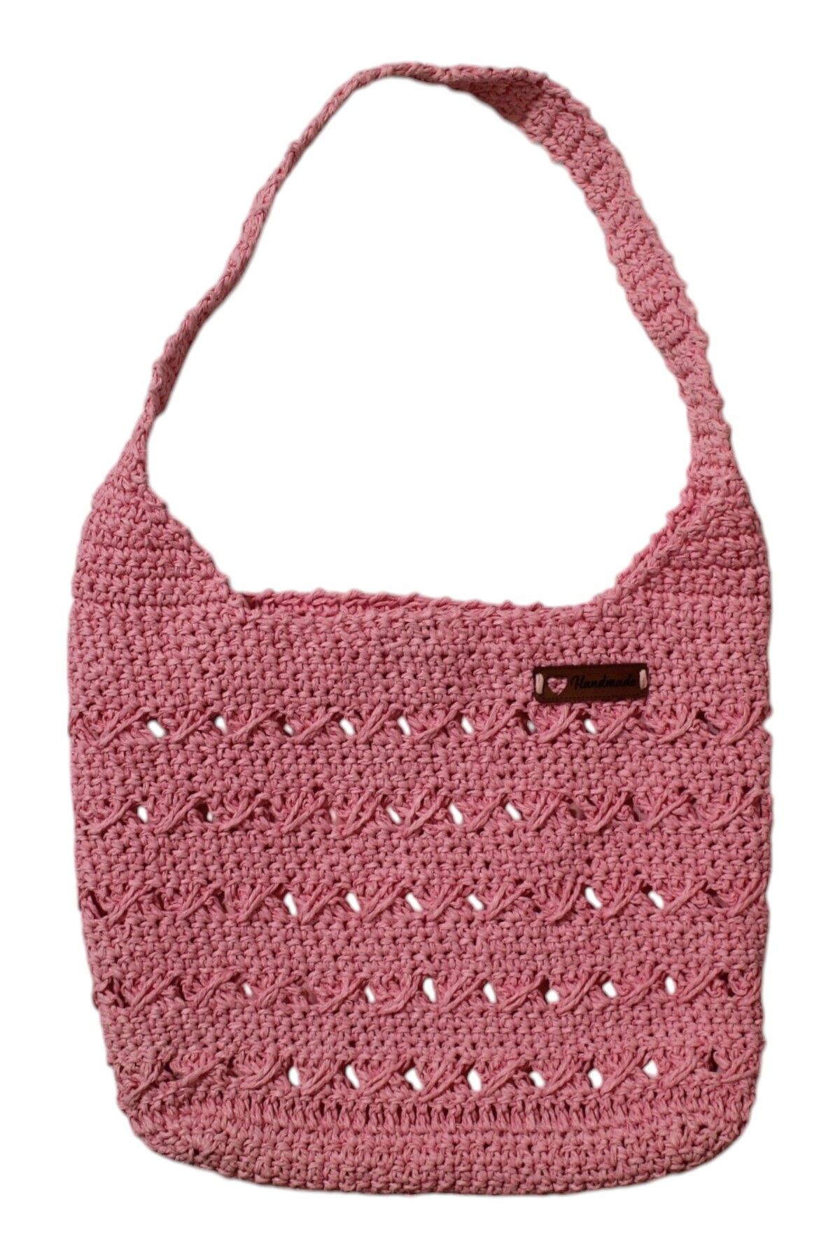 ekinshop El Yapımı Örgü Çanta, Kadın Omuz Çantası, Plaj Çantası, Tasarım, Handmade 131 Pembe