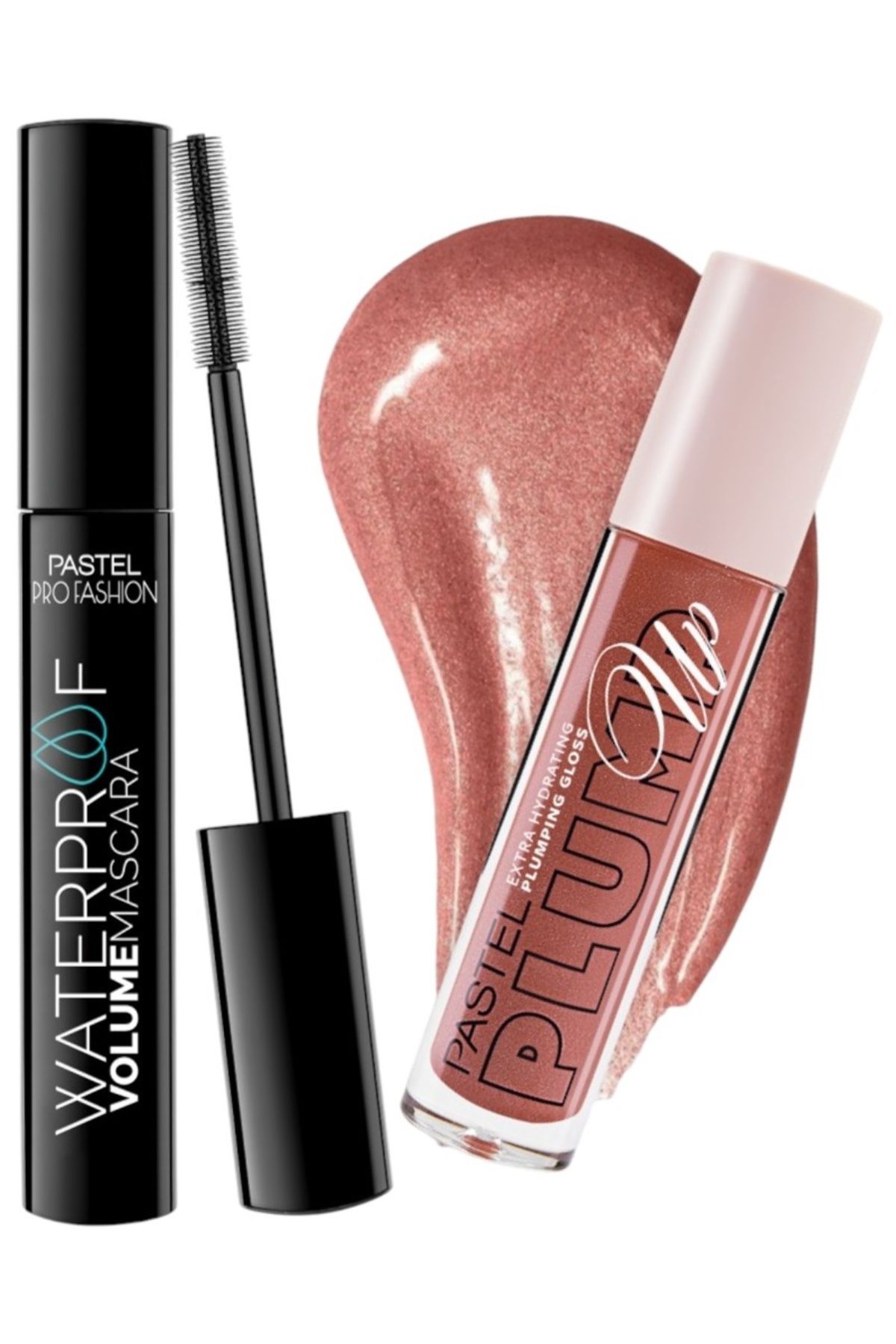 Pastel Waterproof Volume Mascara - Maskara + Plump Up 202 Loverdose Extra Hydrating Plumping Gloss