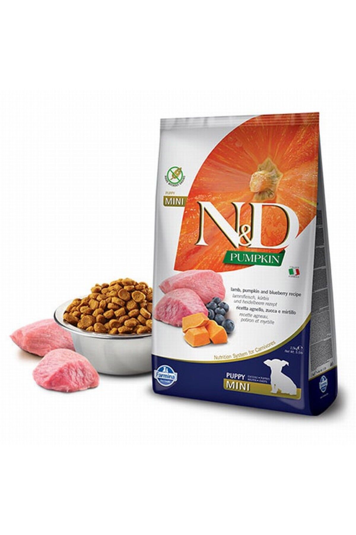 N&D Pumpkin Balkabaklı Kuzulu Yaban Mersinli Küçük Irk Tahılsız Yavru Köpek Maması 2,5 Kg